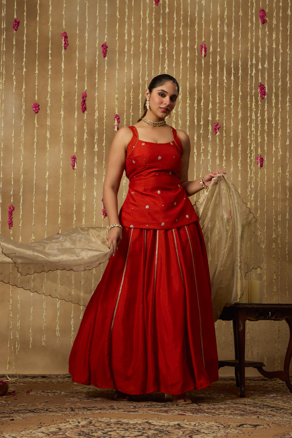 Jhoom Vermilion Jewel Lehenga Set