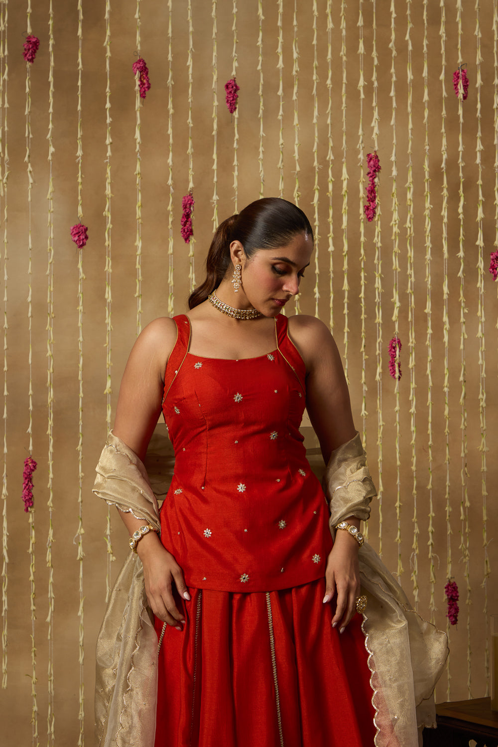 Jhoom Vermilion Jewel Lehenga Set