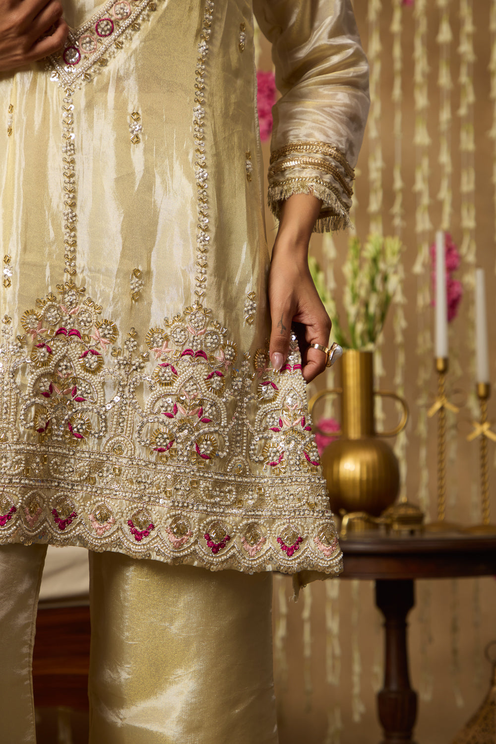 Jhoom Ivory Embroidered Kurta Set
