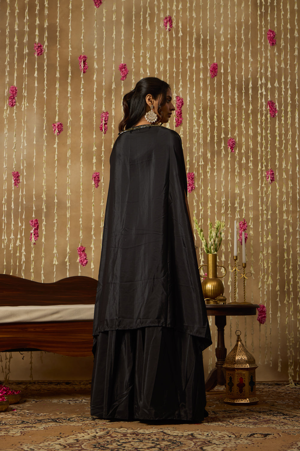 Jhoom Midnight Sequin Cape Set