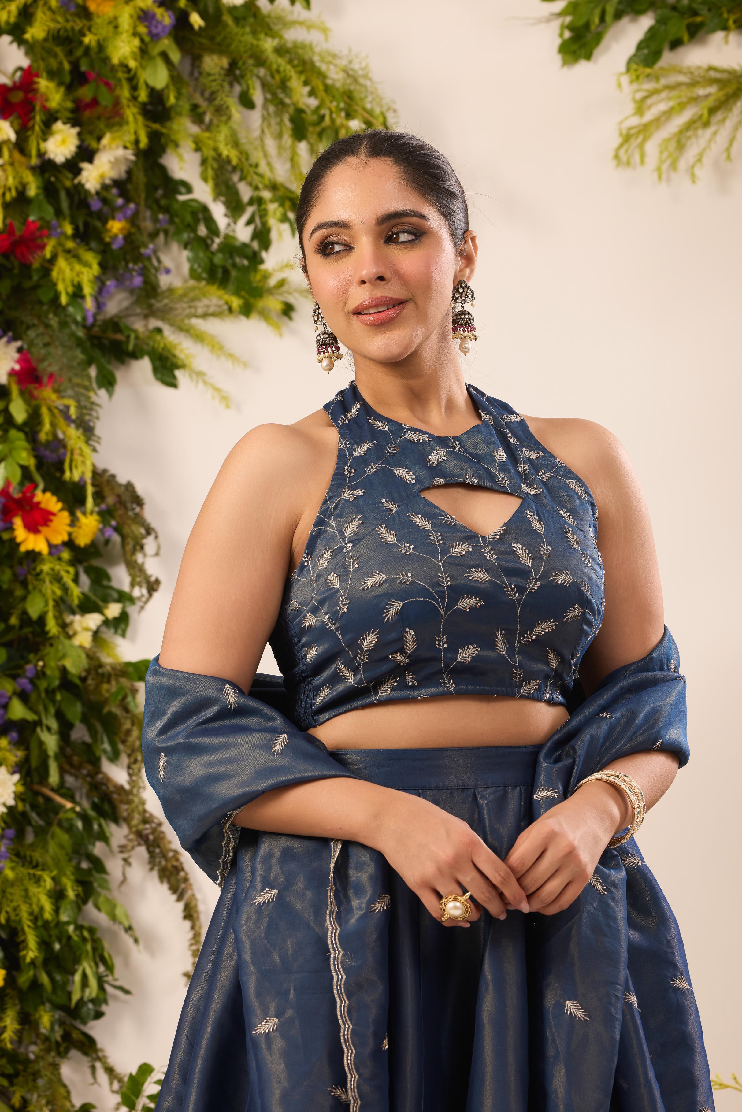 Mastaani Midnight Blue Majestic Lehenga Set