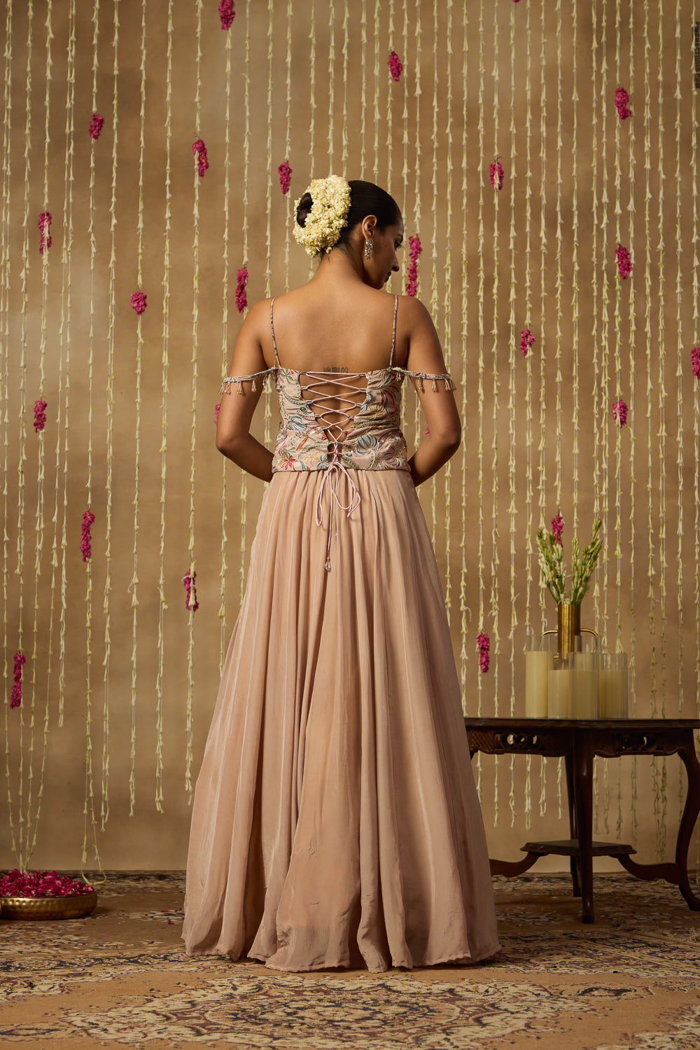 Jhoom Sand Botanical Lehenga Set