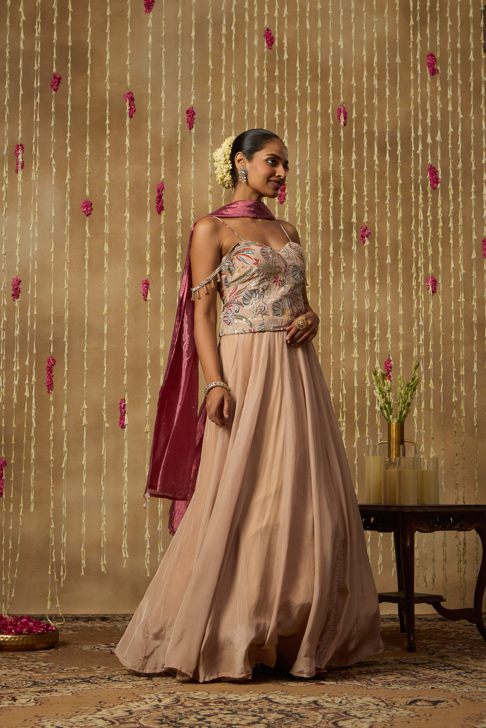 Jhoom Sand Botanical Lehenga Set