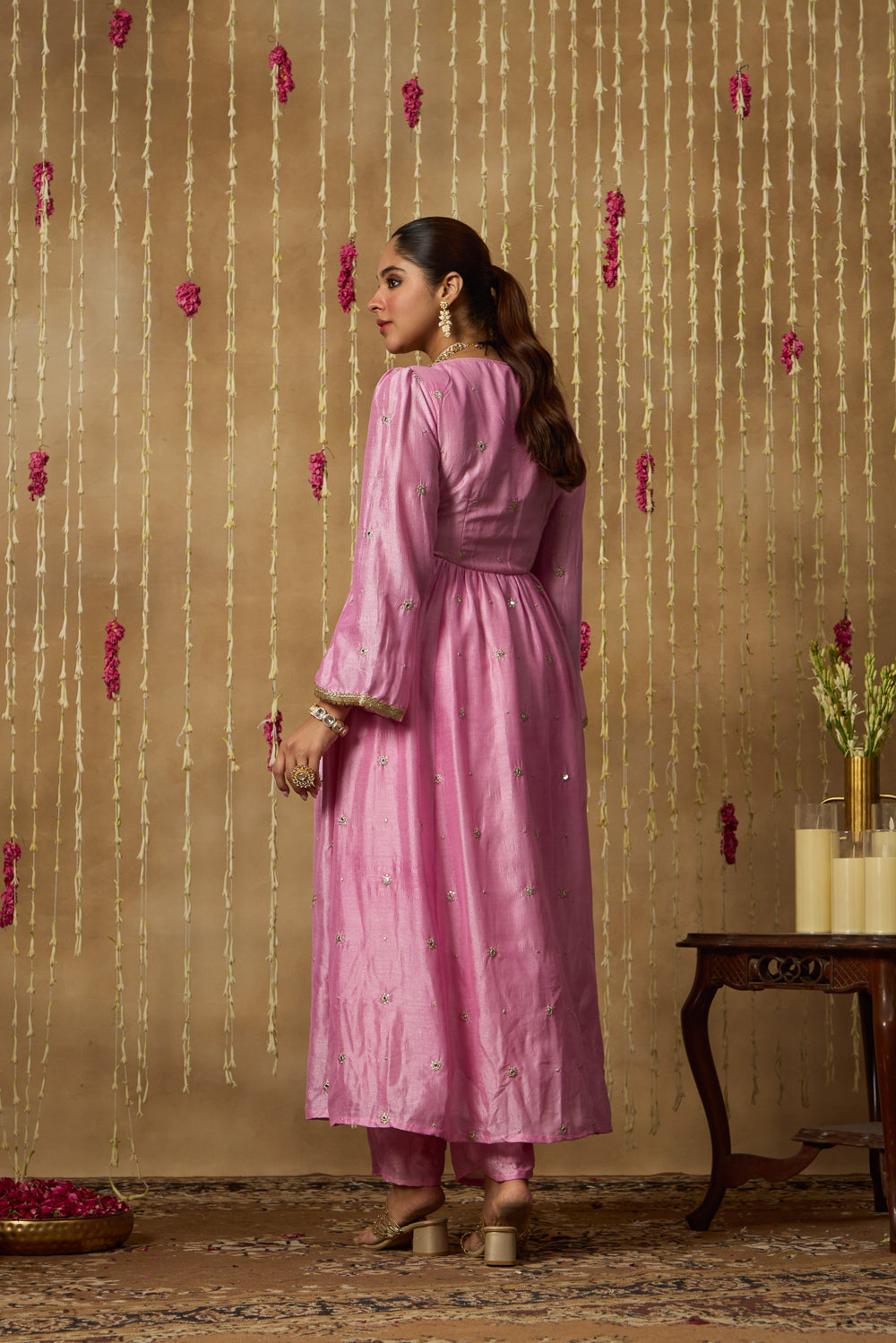 Jhoom Pink Pearl Anarkali Set