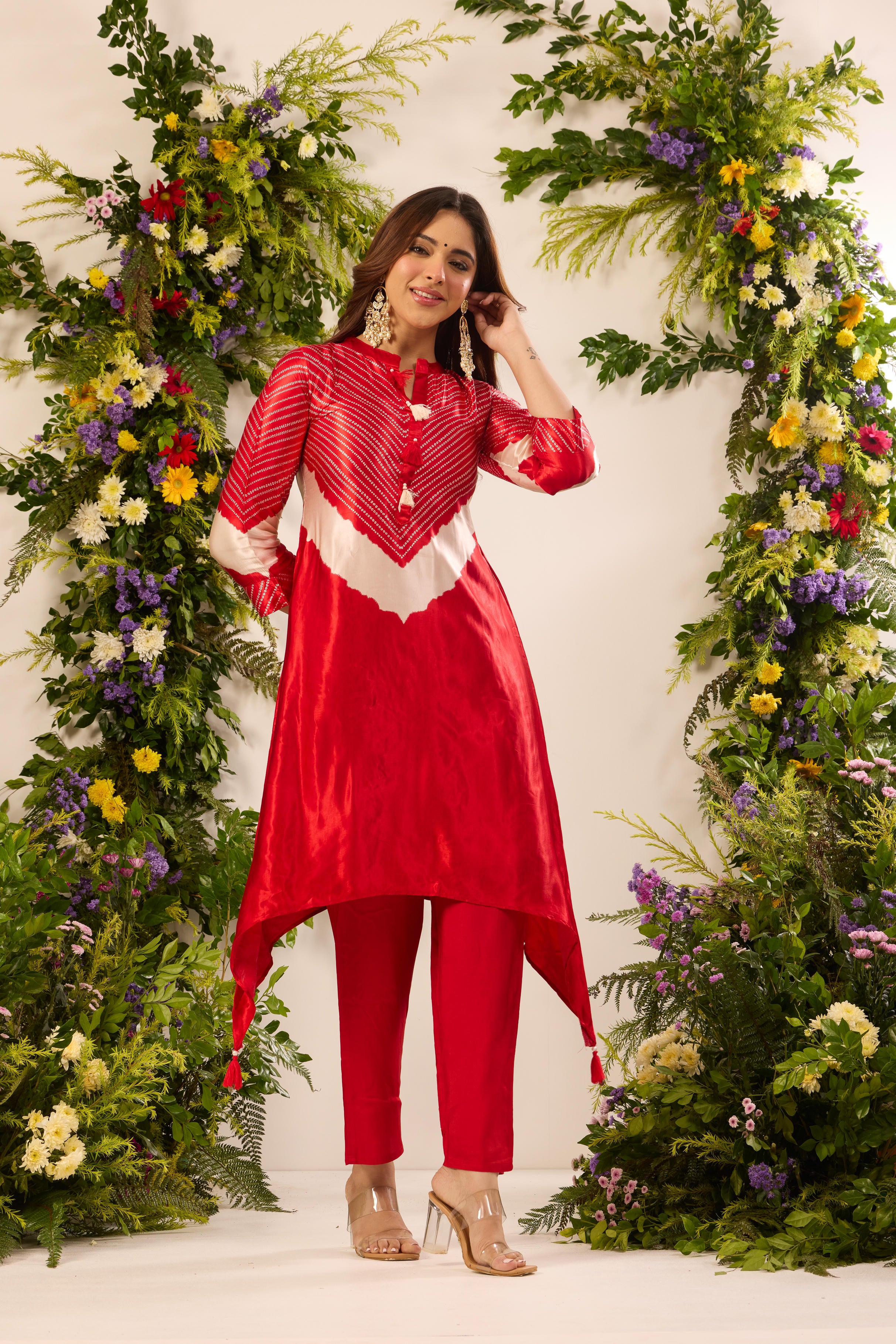Mastaani Red Horizon Kurta Set