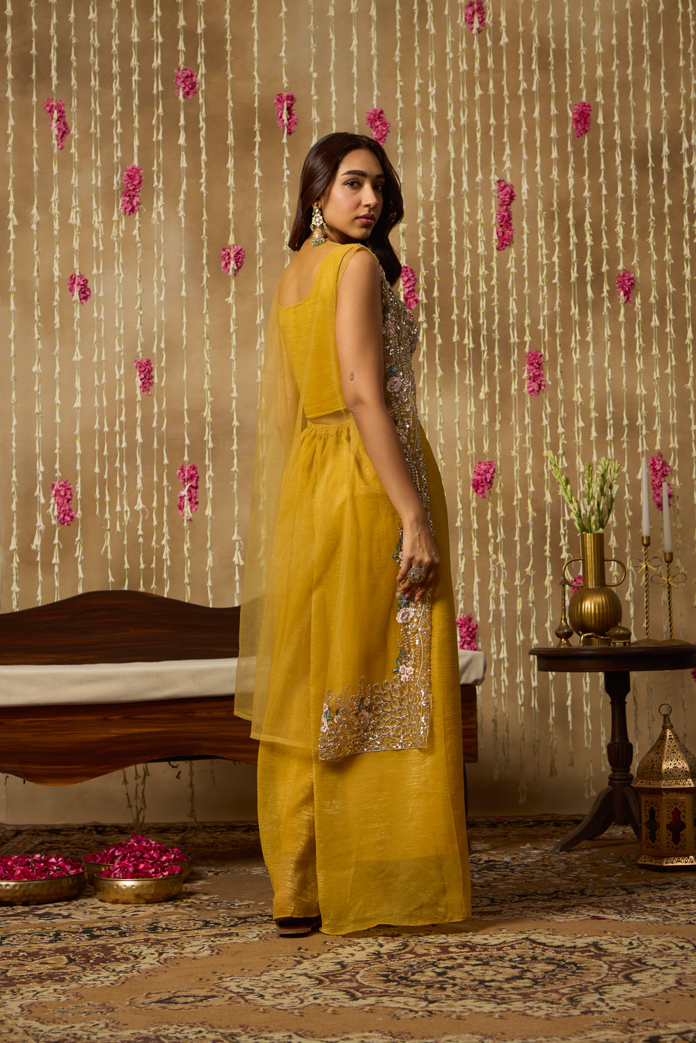 Jhoom Marigold Embroidered Overlay Set