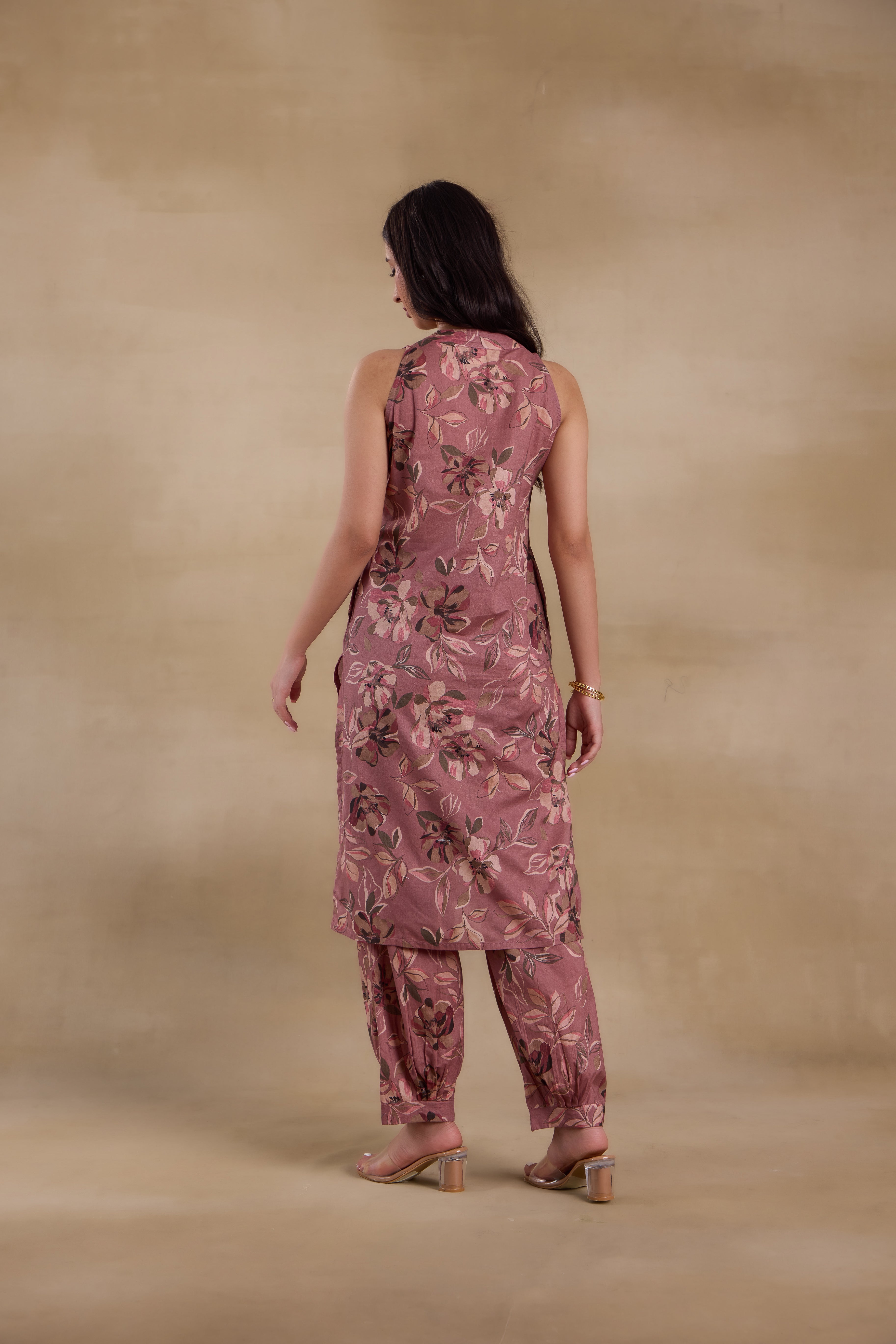 Alaya Premium Cotton Pink Floral Suit Set