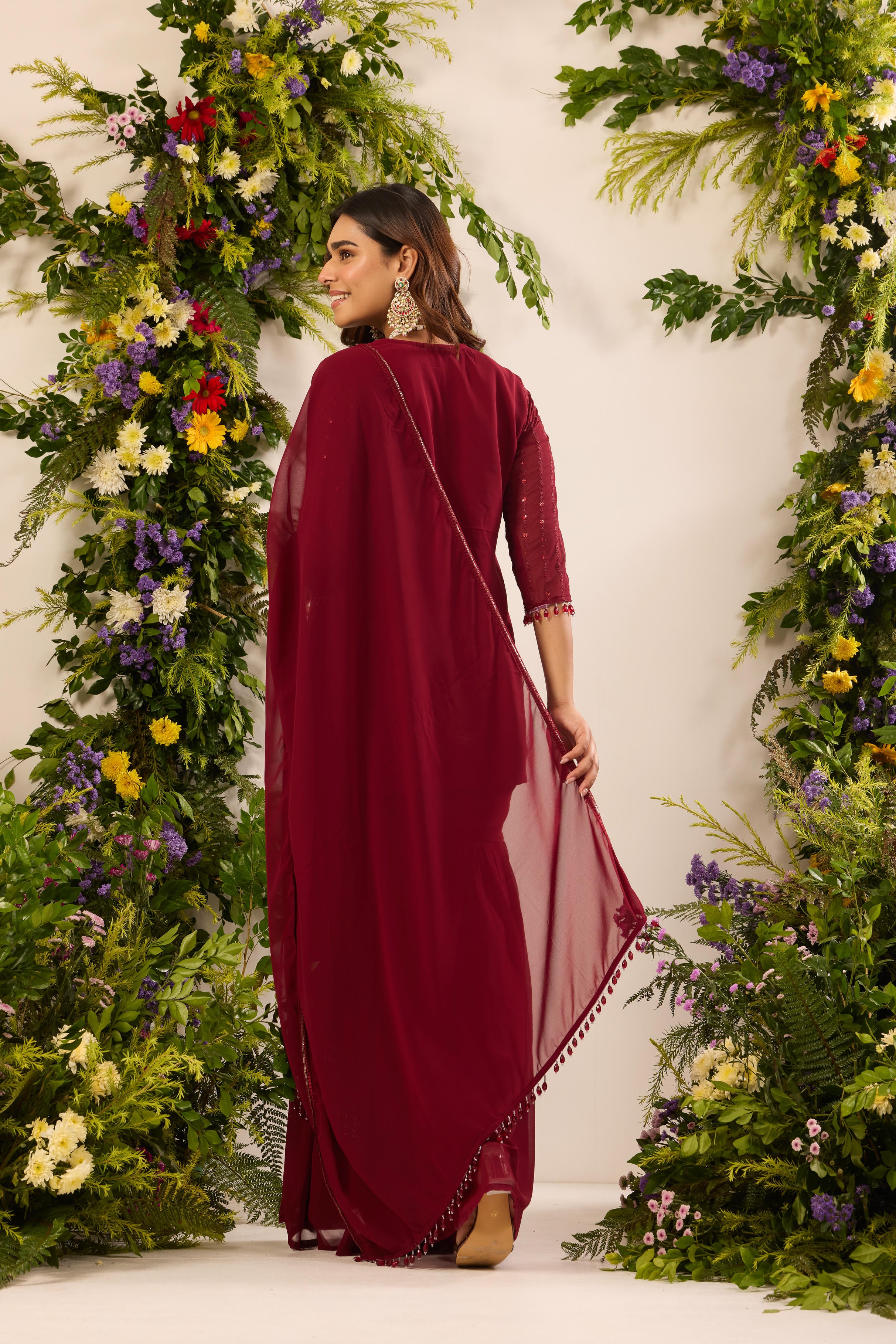 Mastaani Ruby Kurta Gharara Set
