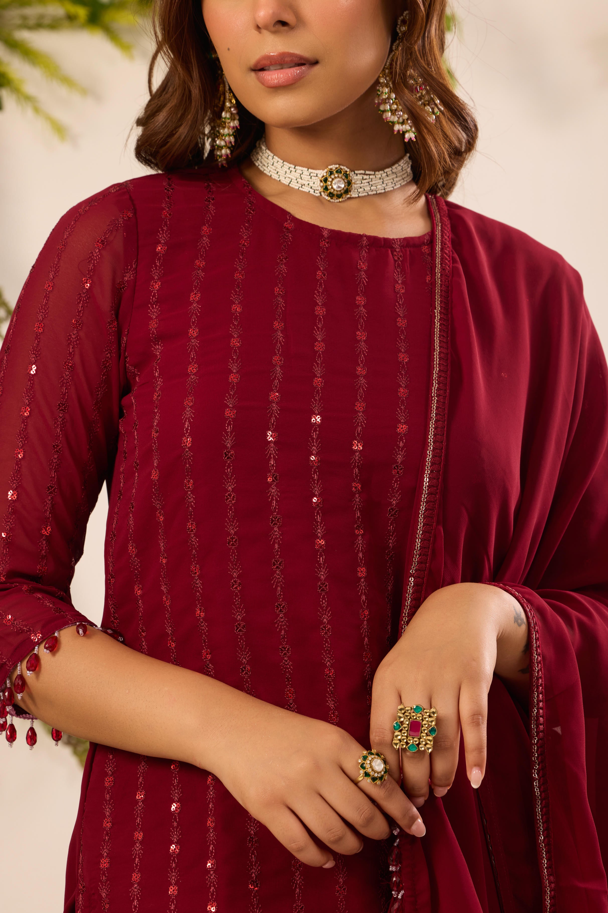 Mastaani Ruby Kurta Gharara Set