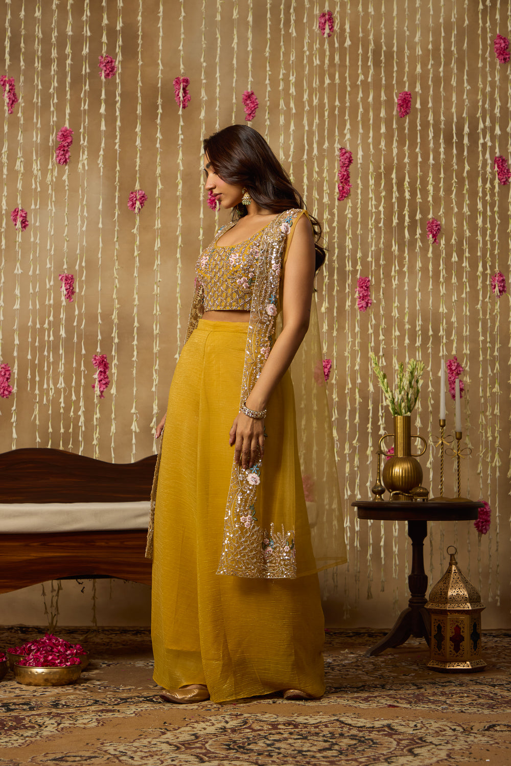 Jhoom Marigold Embroidered Overlay Set