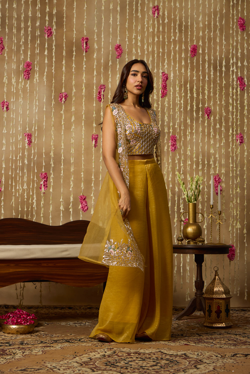 Jhoom Marigold Embroidered Overlay Set