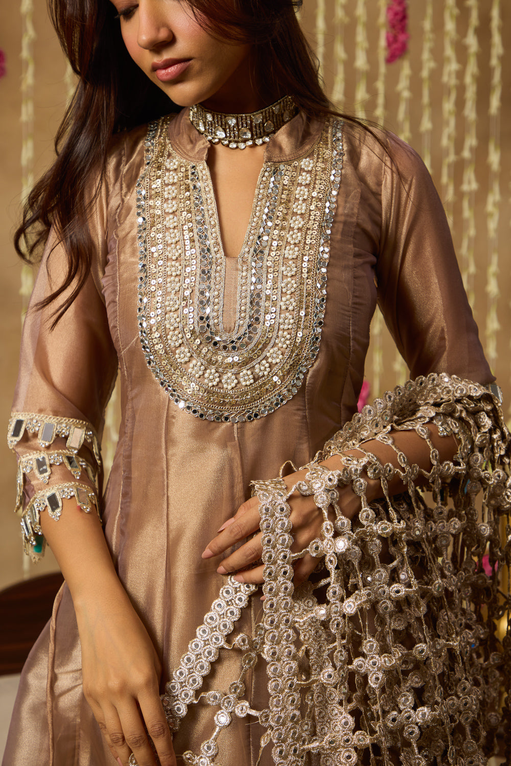 Jhoom Shimmer Mirror Anarkali Set