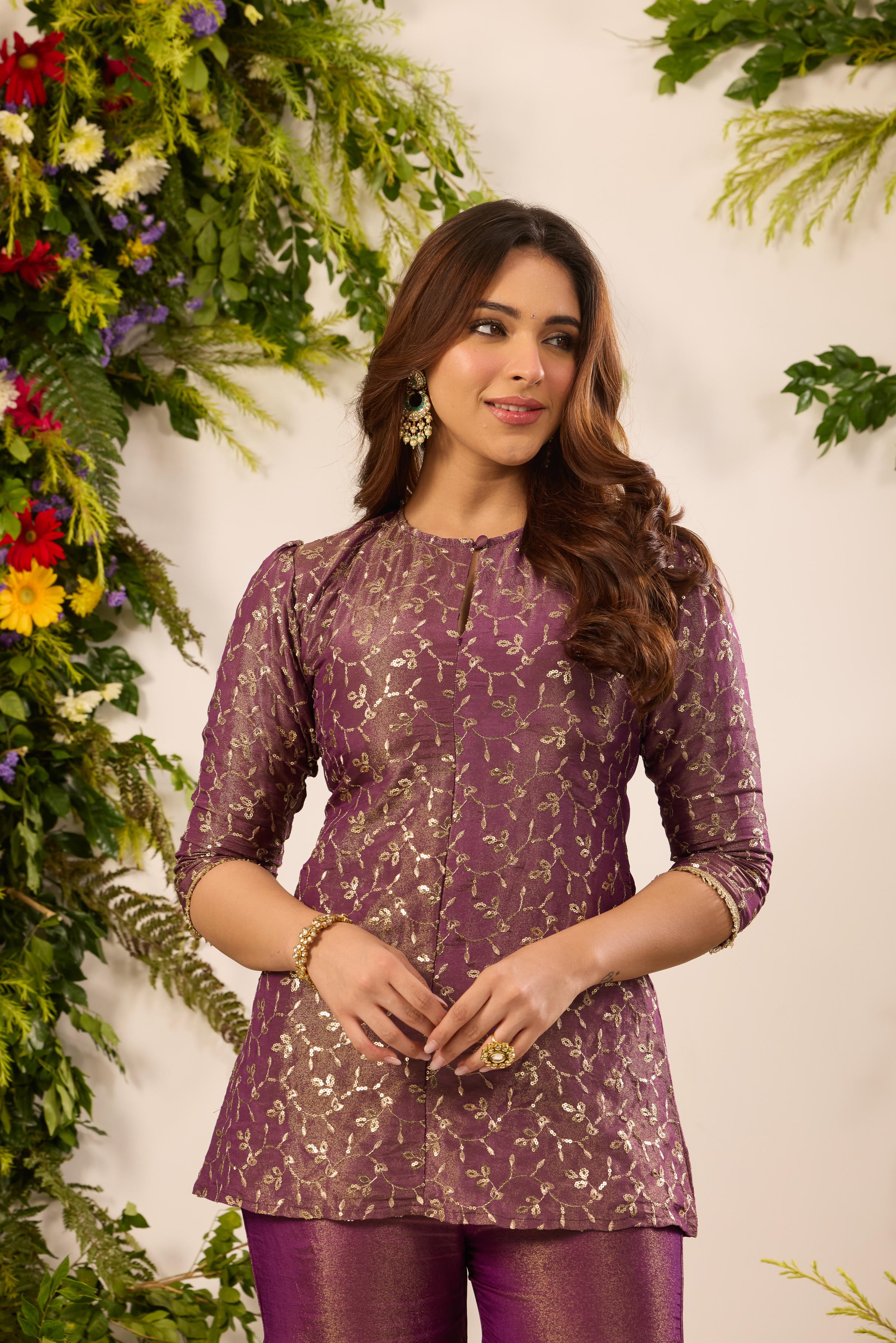 Mastaani Berry Shine Sharara Set