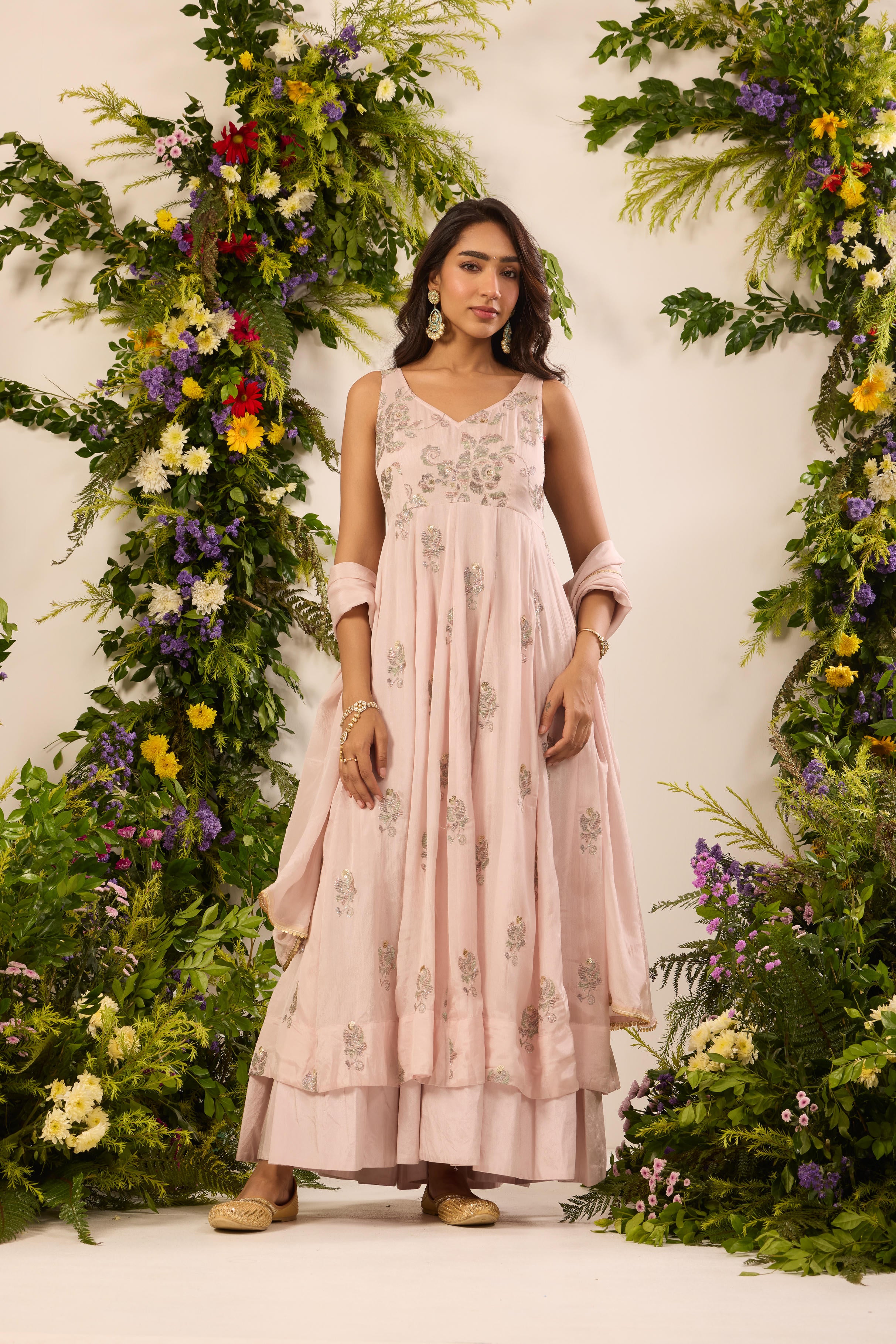 Mastaani Blush Blossom Anarkali Set