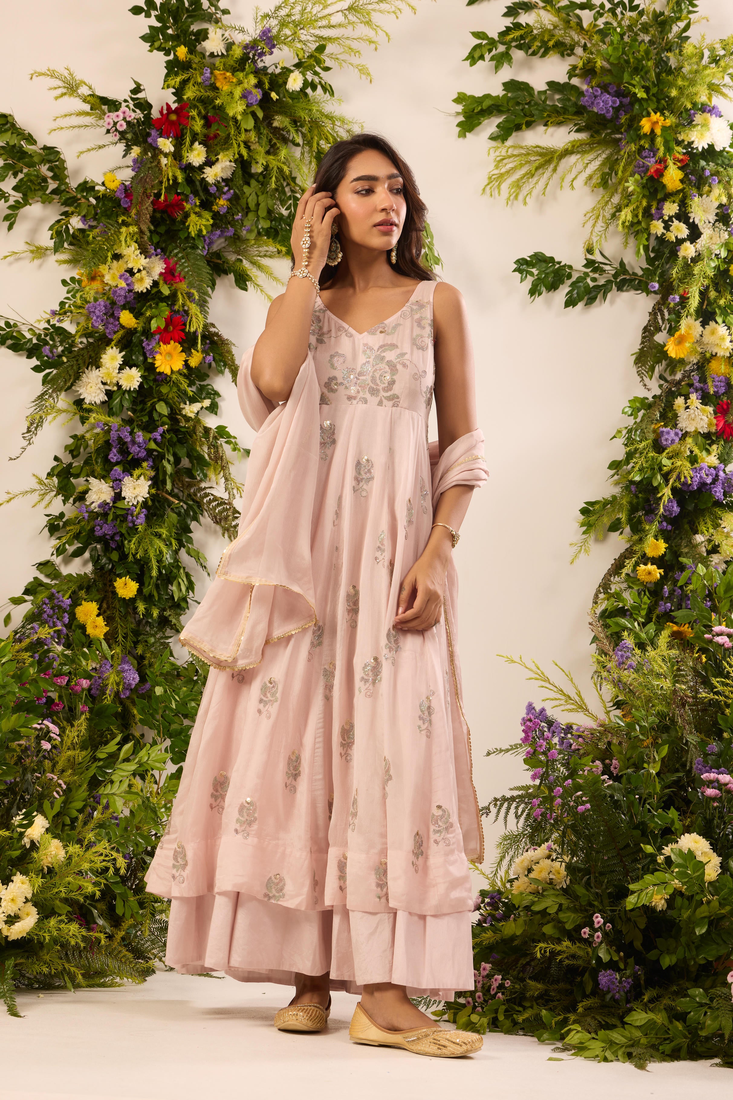 Mastaani Blush Blossom Anarkali Set