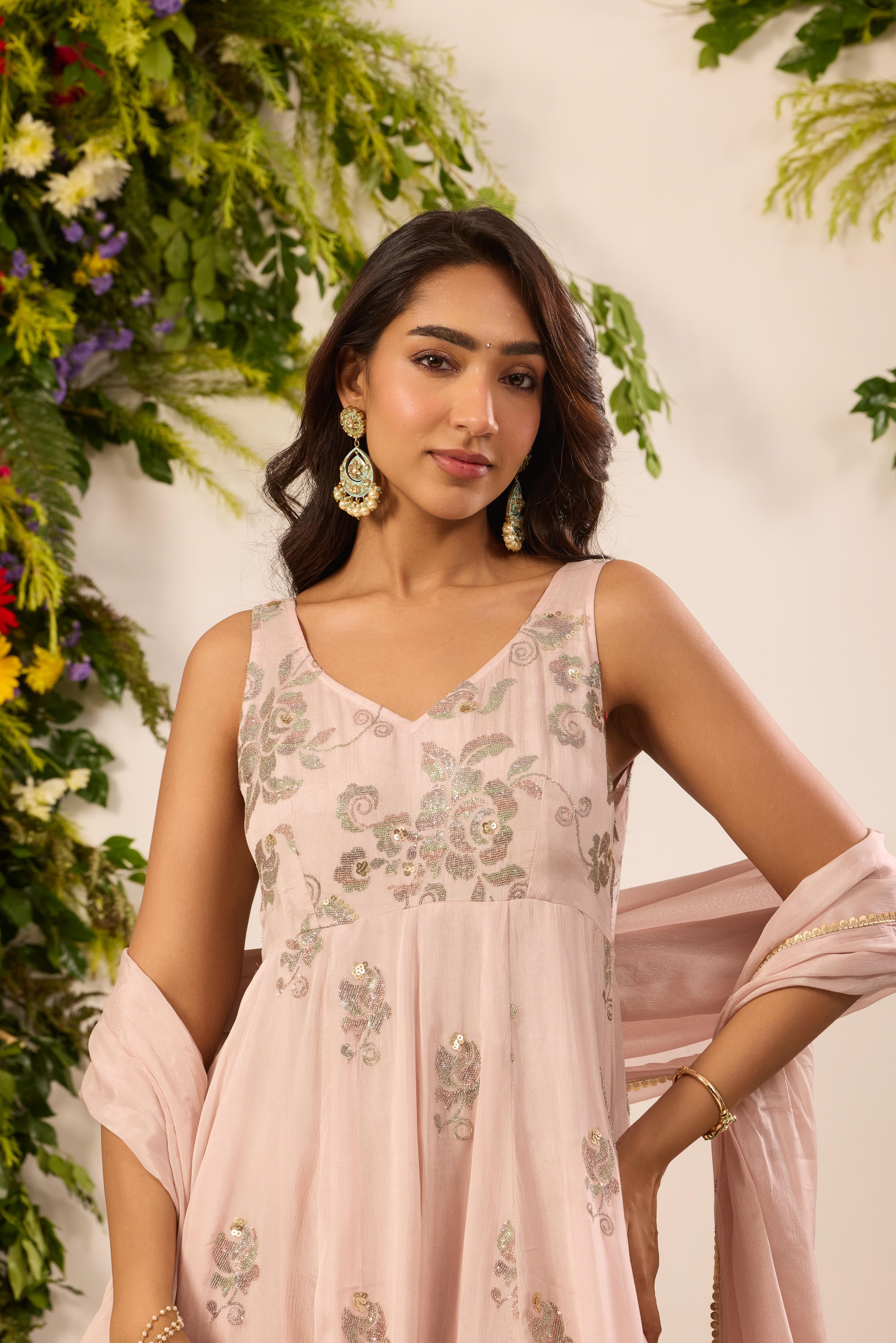 Mastaani Blush Blossom Anarkali Set