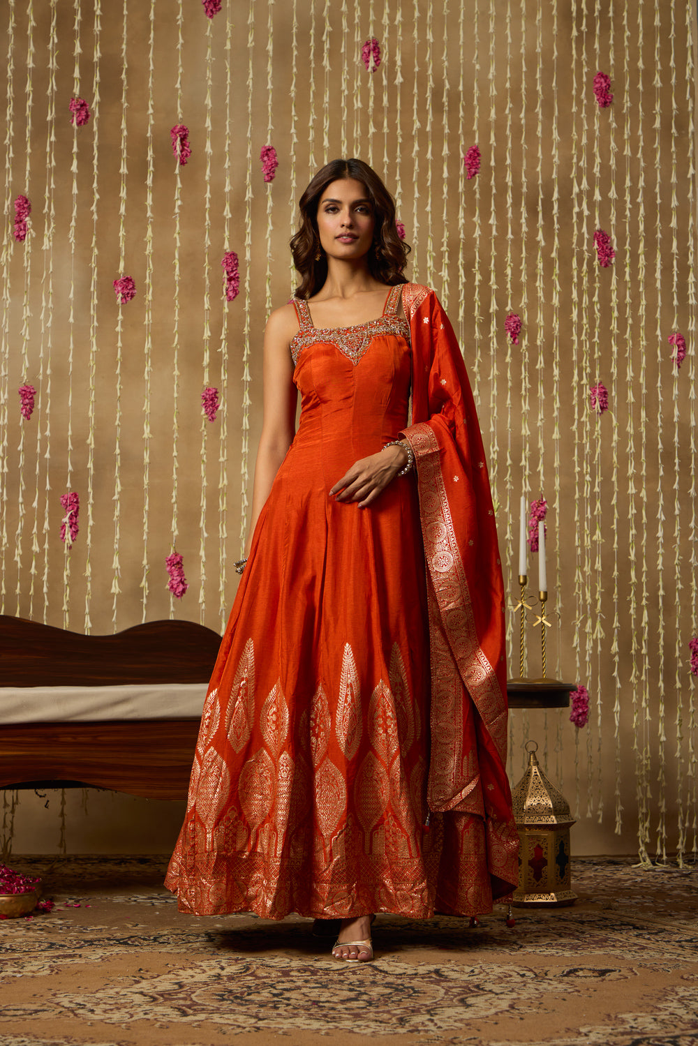 Jhoom Sunset Zari Anarkali Set