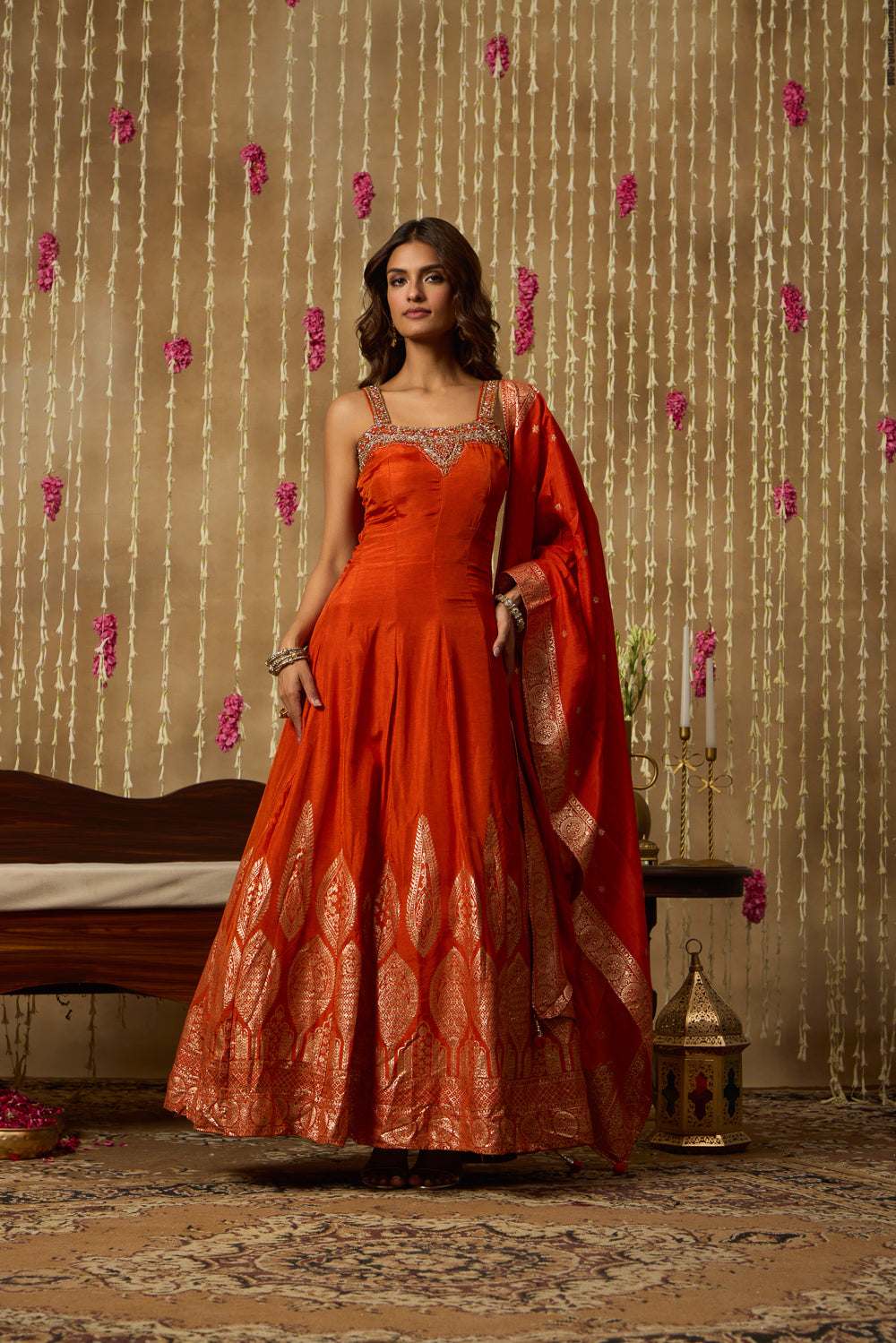 Jhoom Sunset Zari Anarkali Set