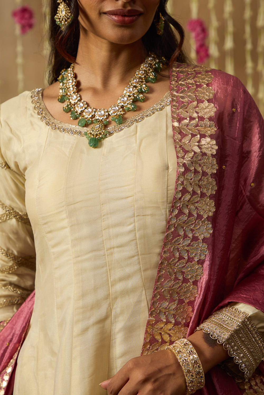 Jhoom Ivory Rose Anarkali Set