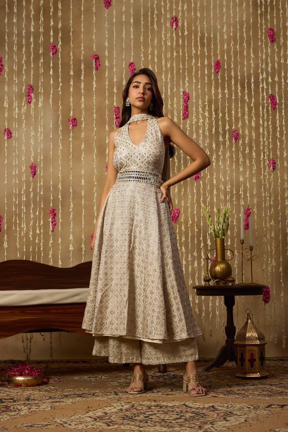 Jhoom Platinum Mirror Anarkali Set
