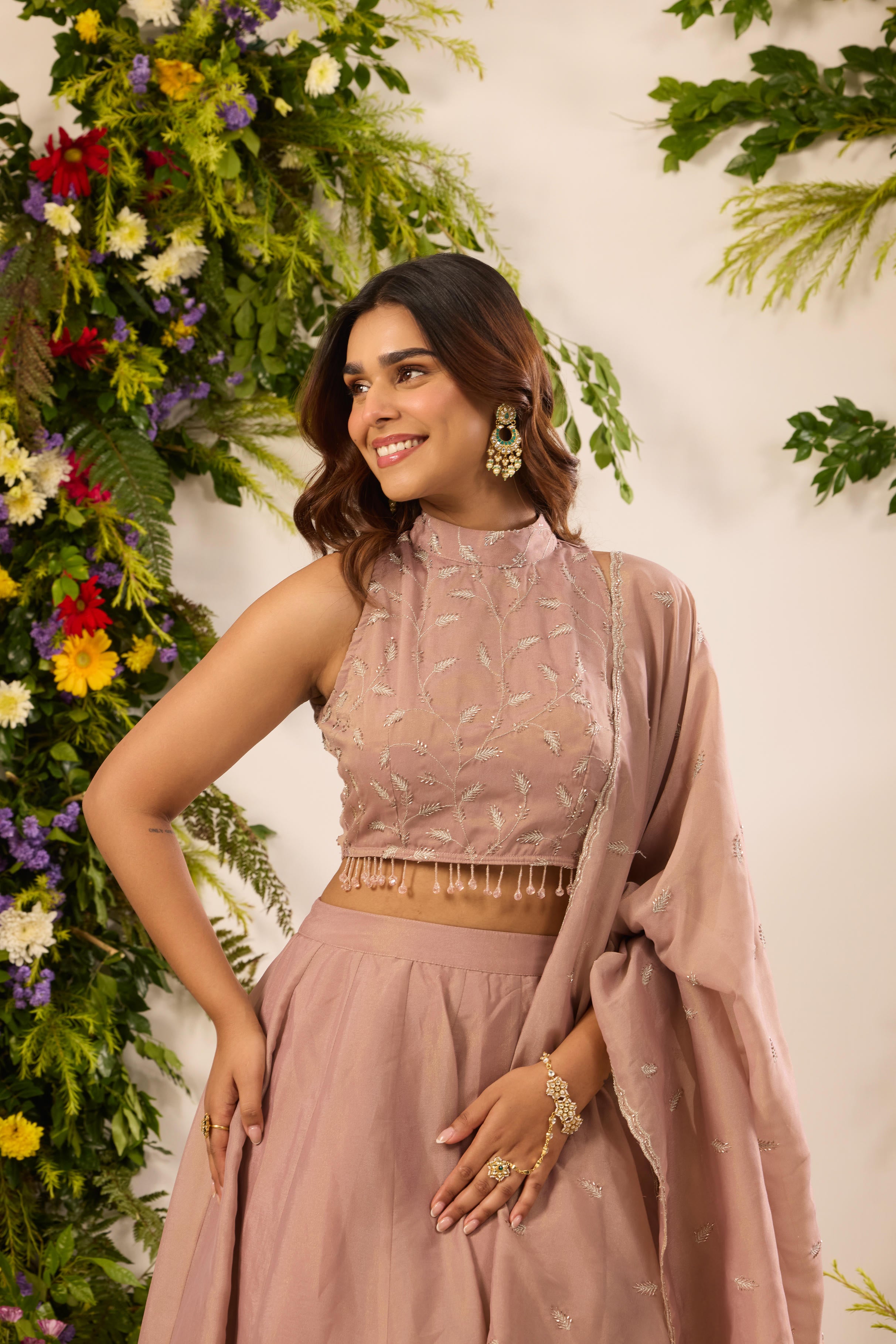 Mastaani Dusty Rose Lehenga Set