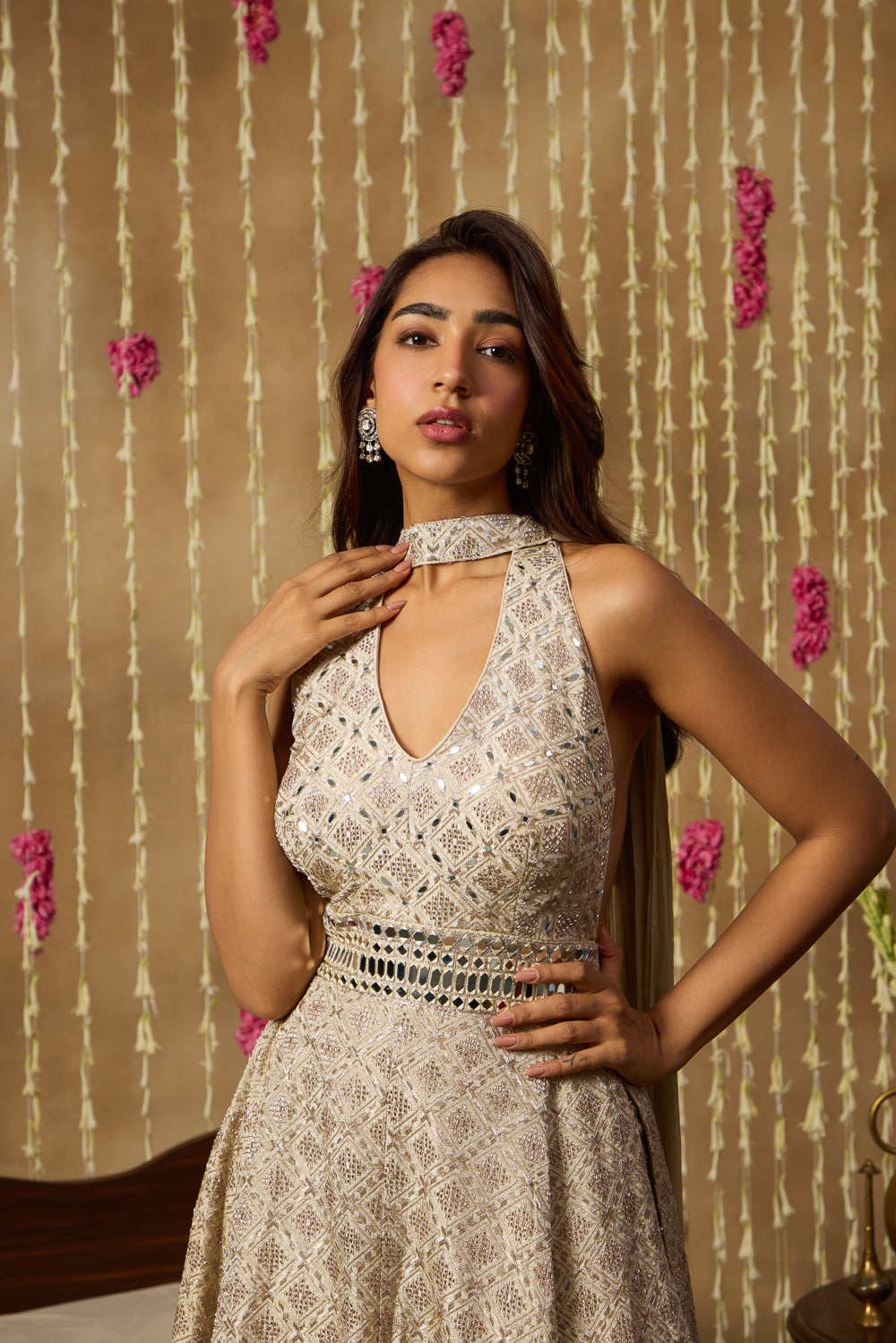 Jhoom Platinum Mirror Anarkali Set