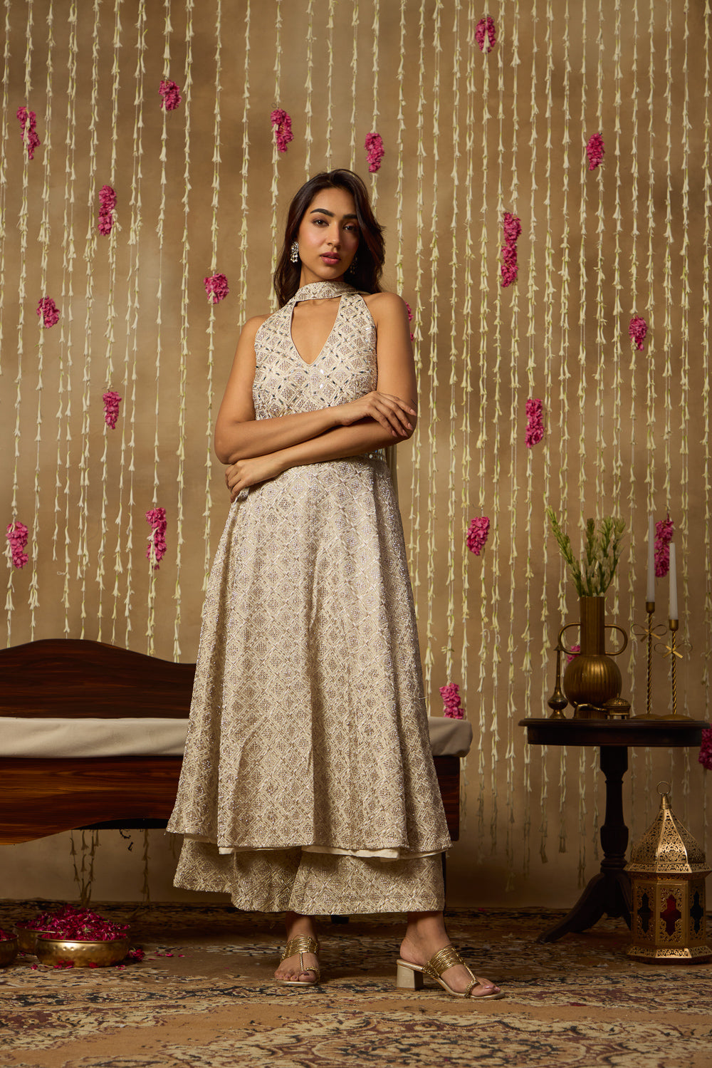Jhoom Platinum Mirror Anarkali Set