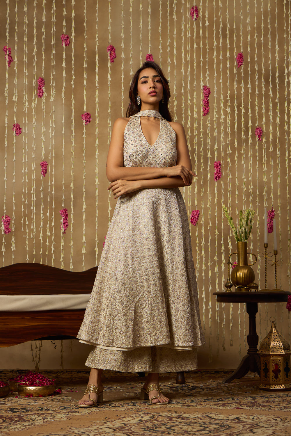 Jhoom Platinum Mirror Anarkali Set