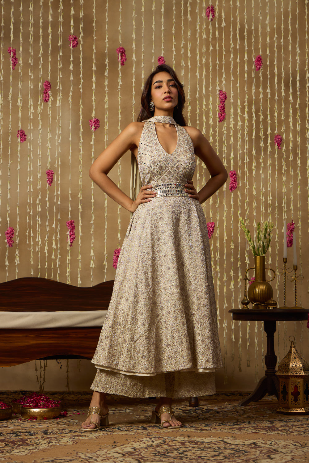 Jhoom Platinum Mirror Anarkali Set