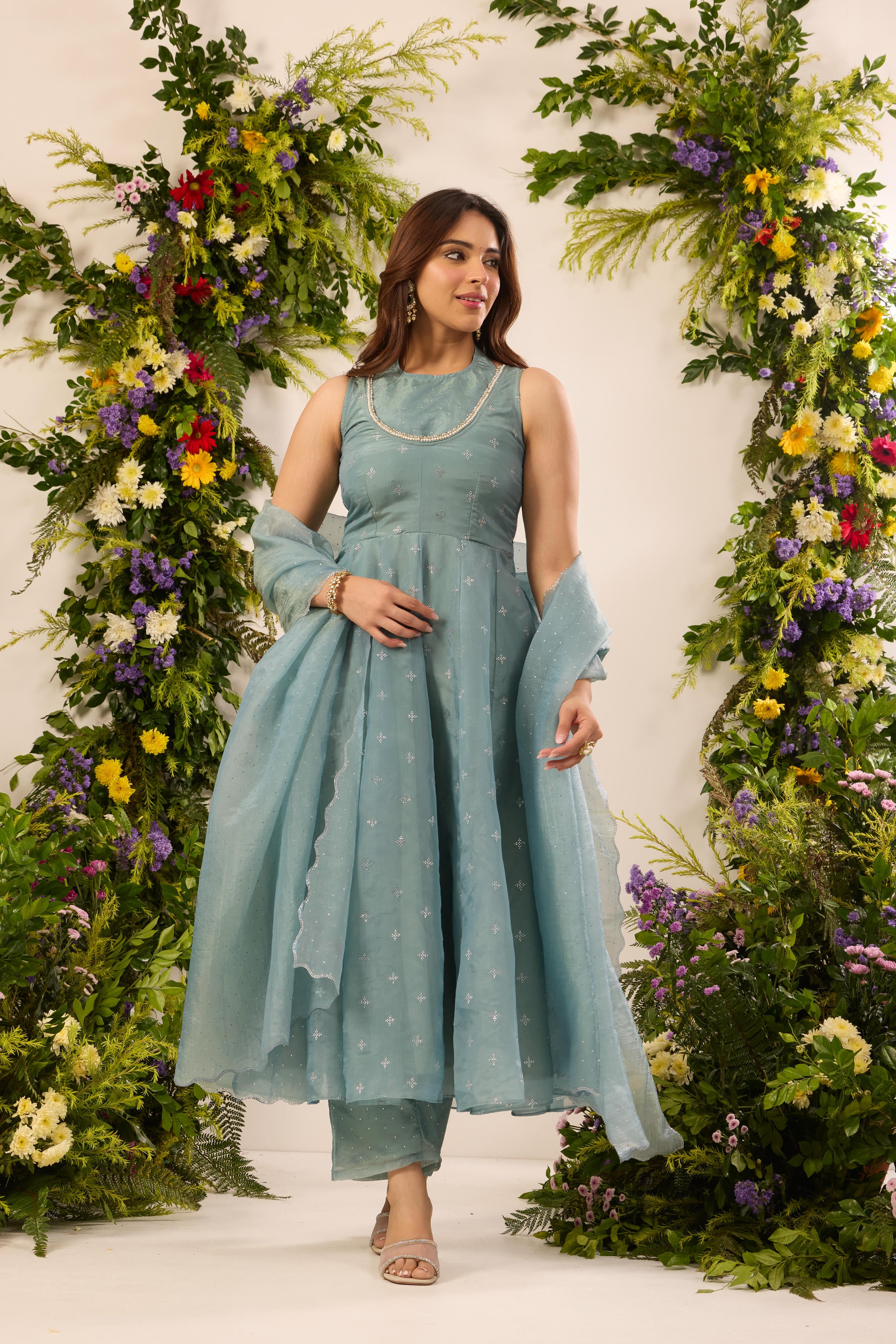 Mastaani Mist Blue Anarkali Set