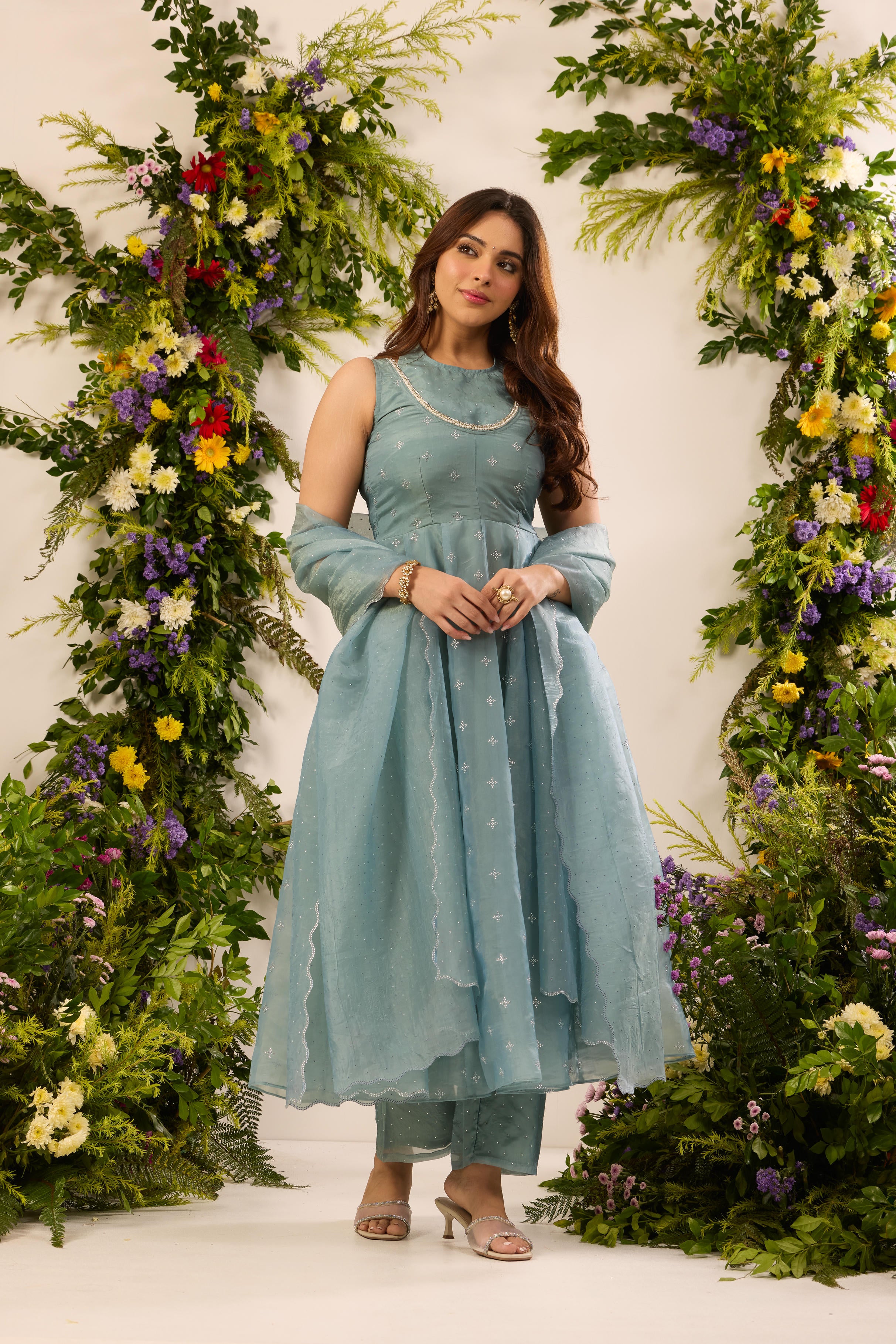 Mastaani Mist Blue Anarkali Set