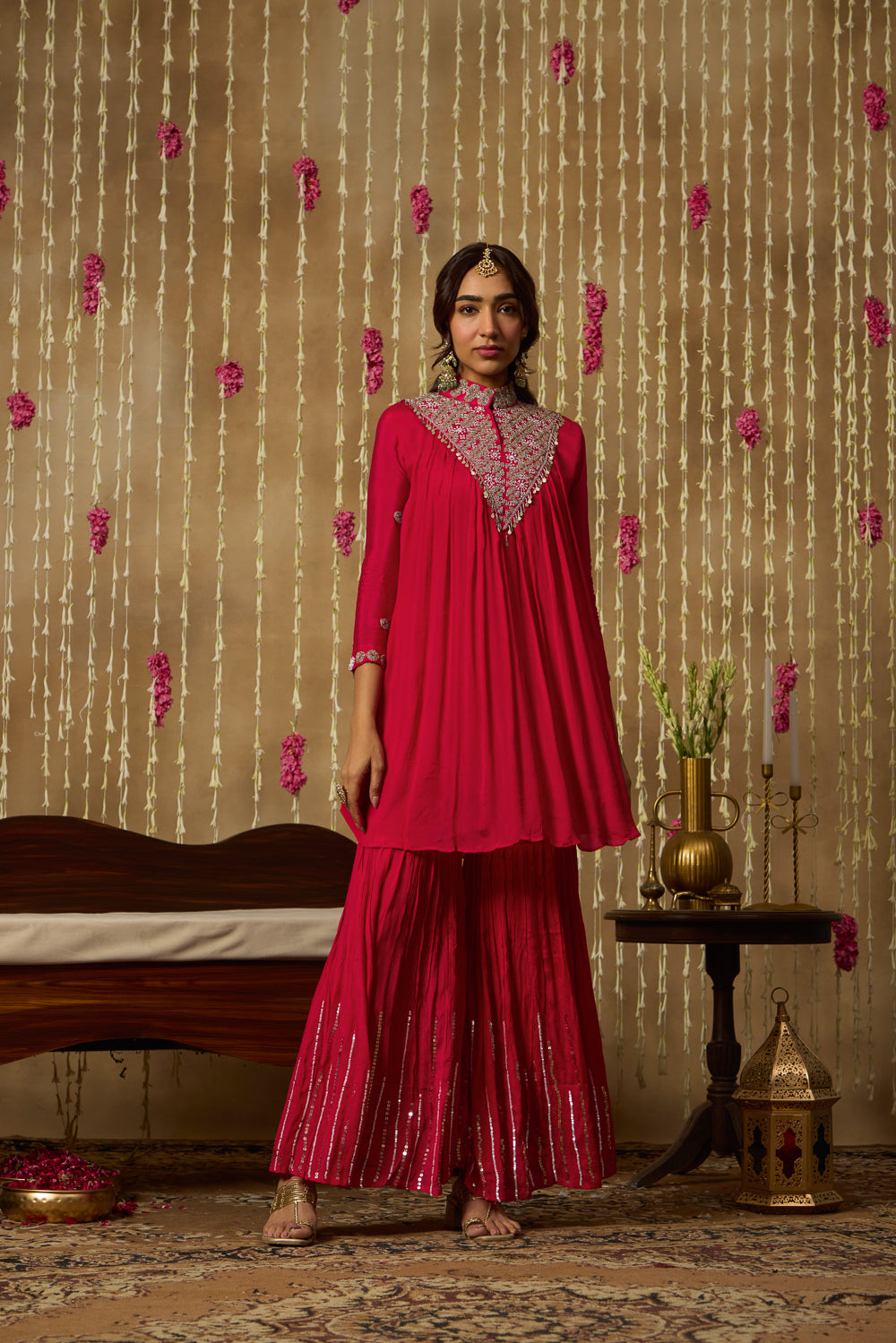 Jhoom Fuchsia Embroidered Kurta Set