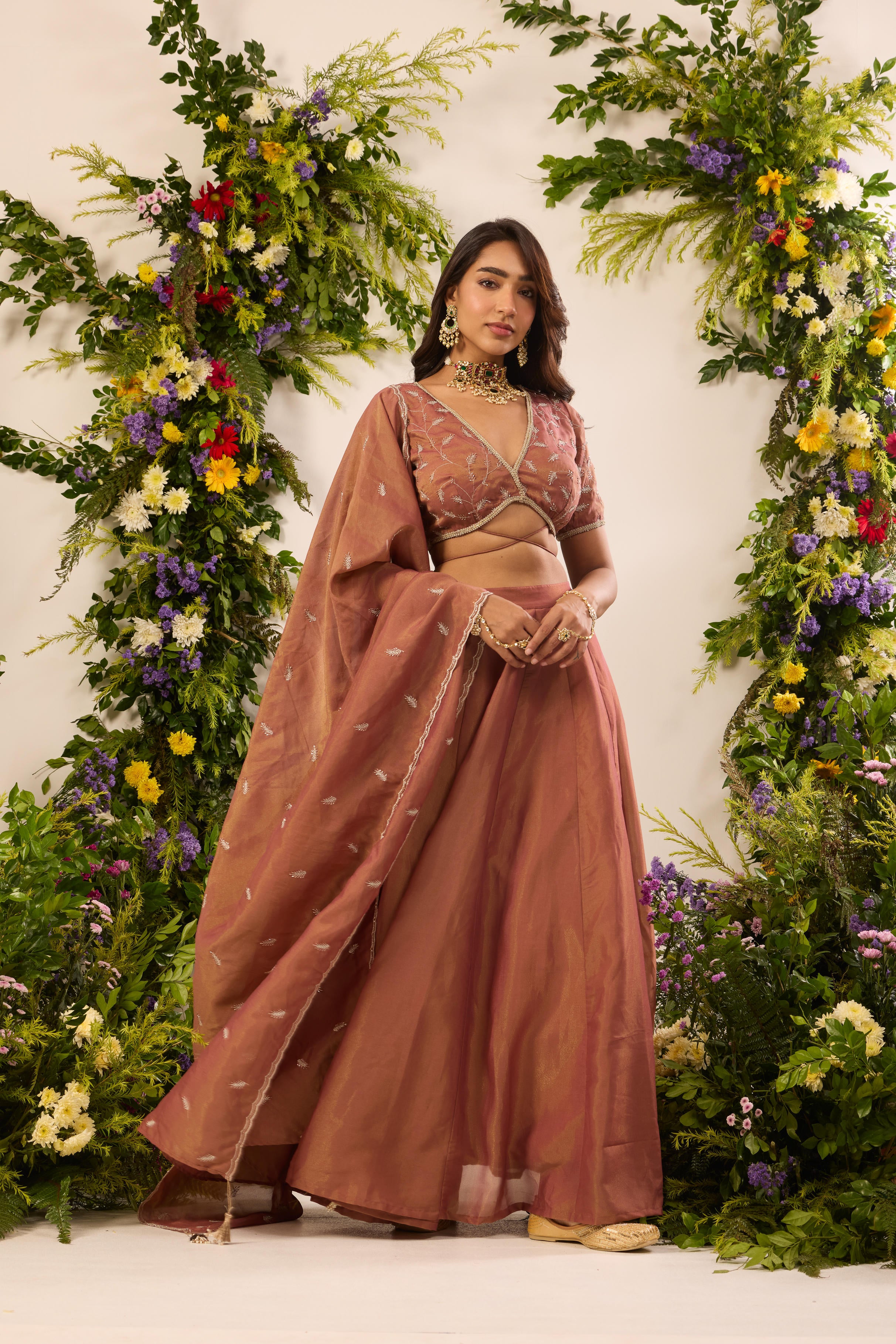 Mastaani Cinnamon Sheen Lehenga Set
