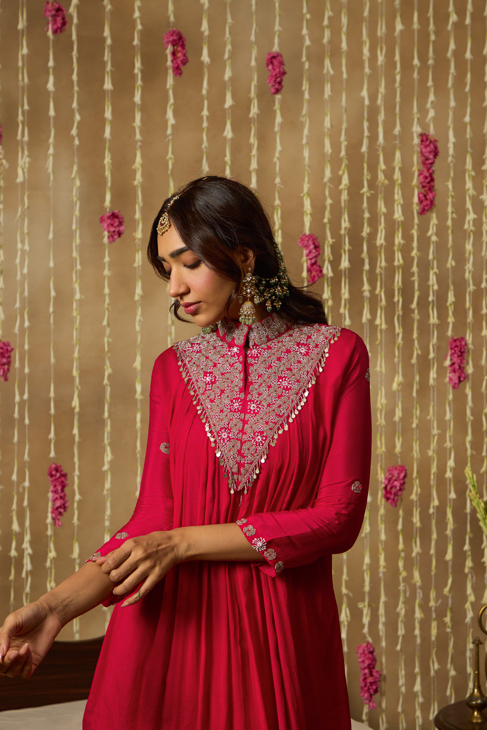 Jhoom Fuchsia Embroidered Kurta Set