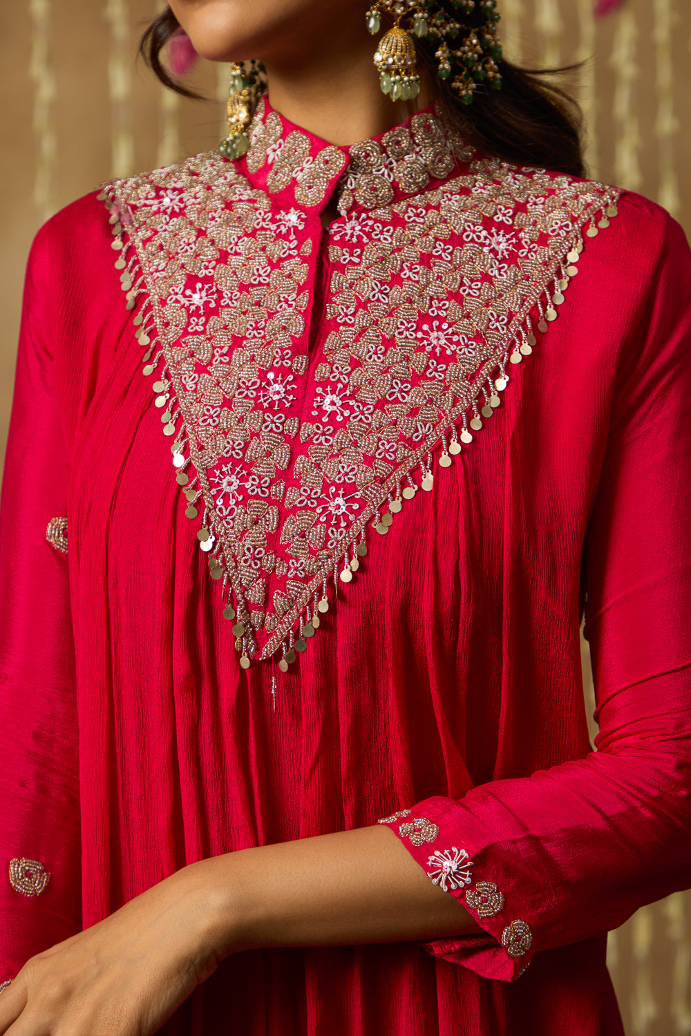 Jhoom Fuchsia Embroidered Kurta Set