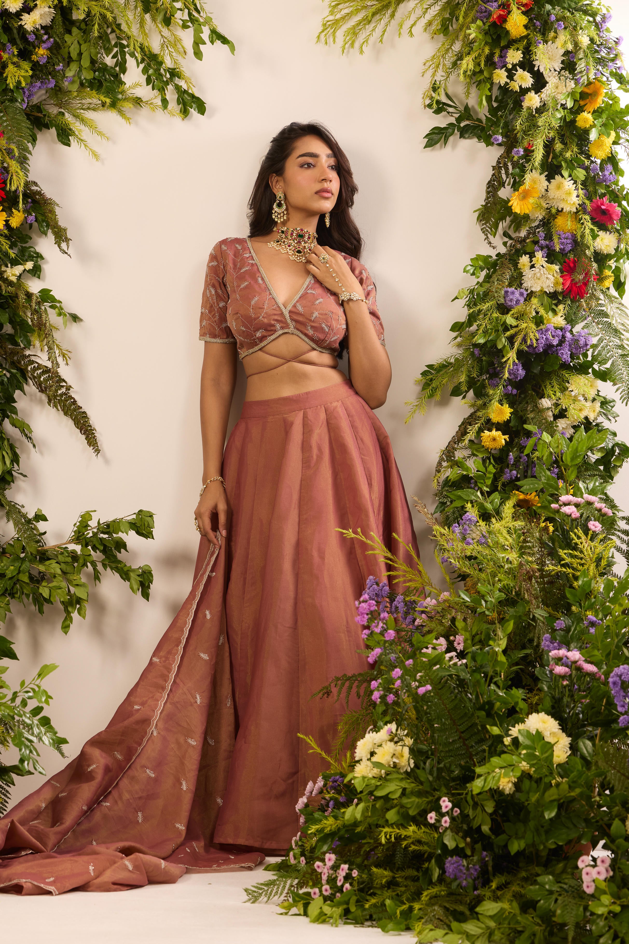 Mastaani Cinnamon Sheen Lehenga Set