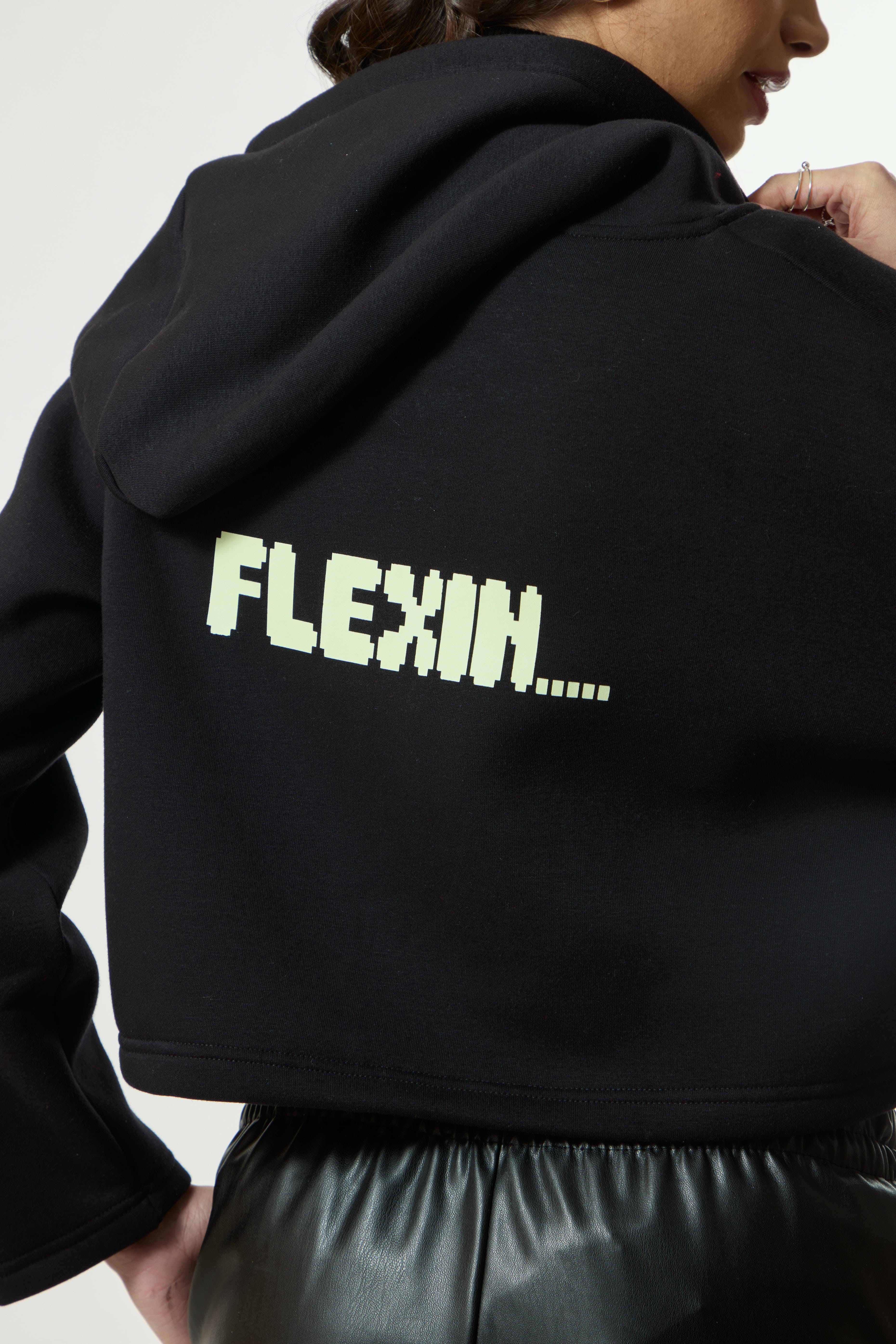 “FLEXIN” Premium Crop Hoodie