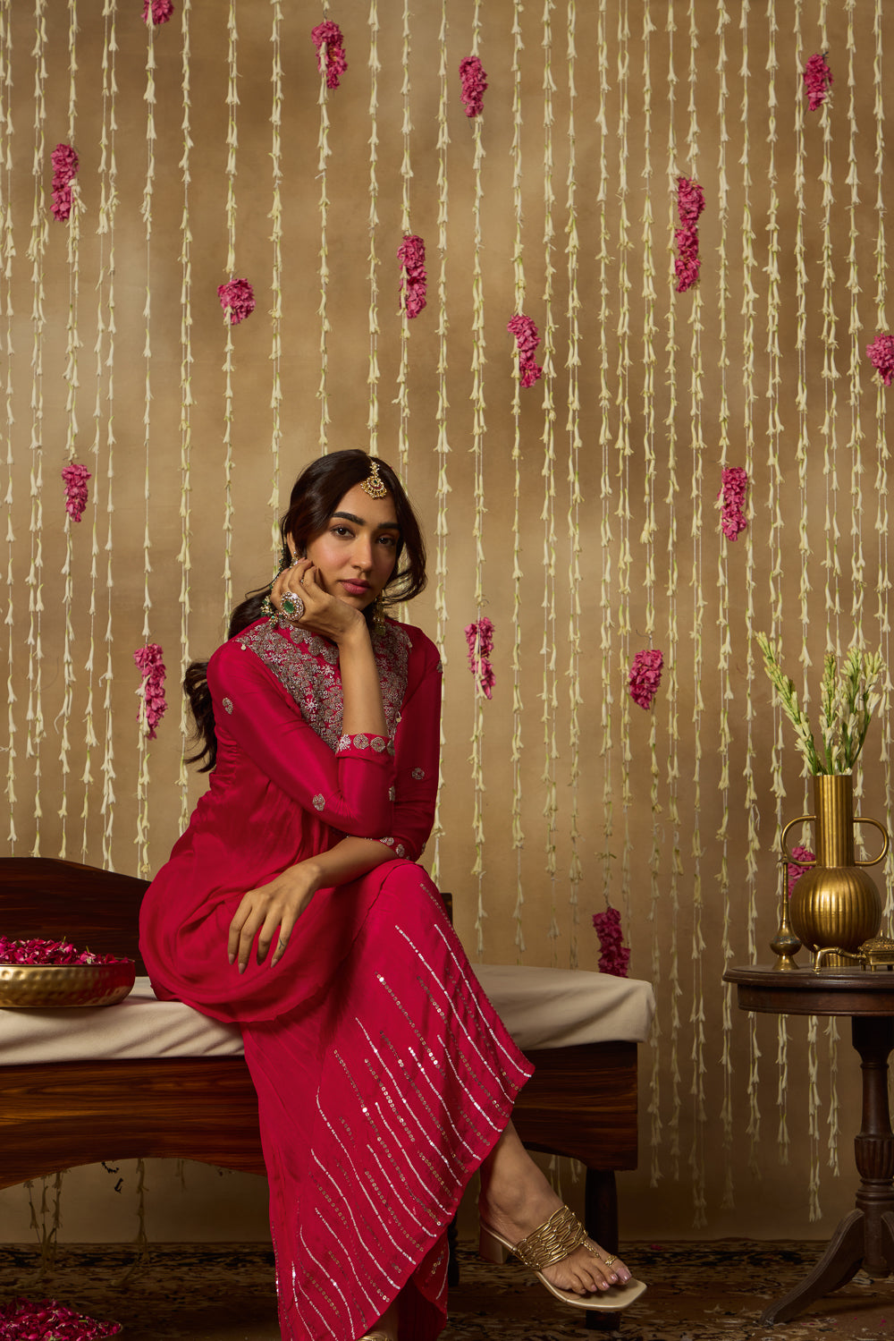 Jhoom Fuchsia Embroidered Kurta Set