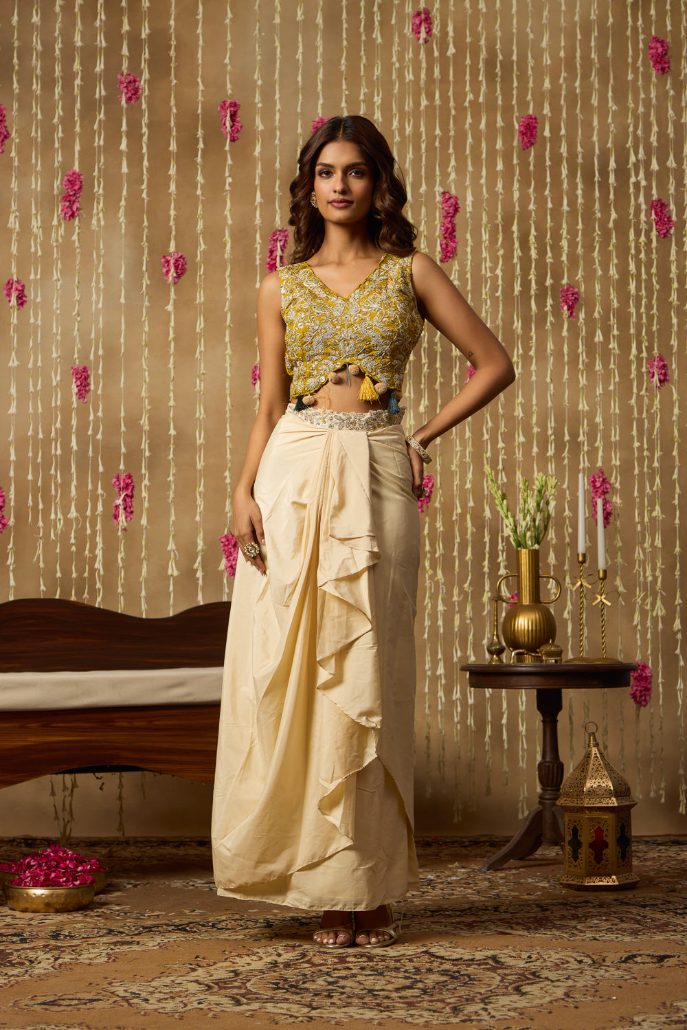 Jhoom Bandhani Embroidered Overlay Set