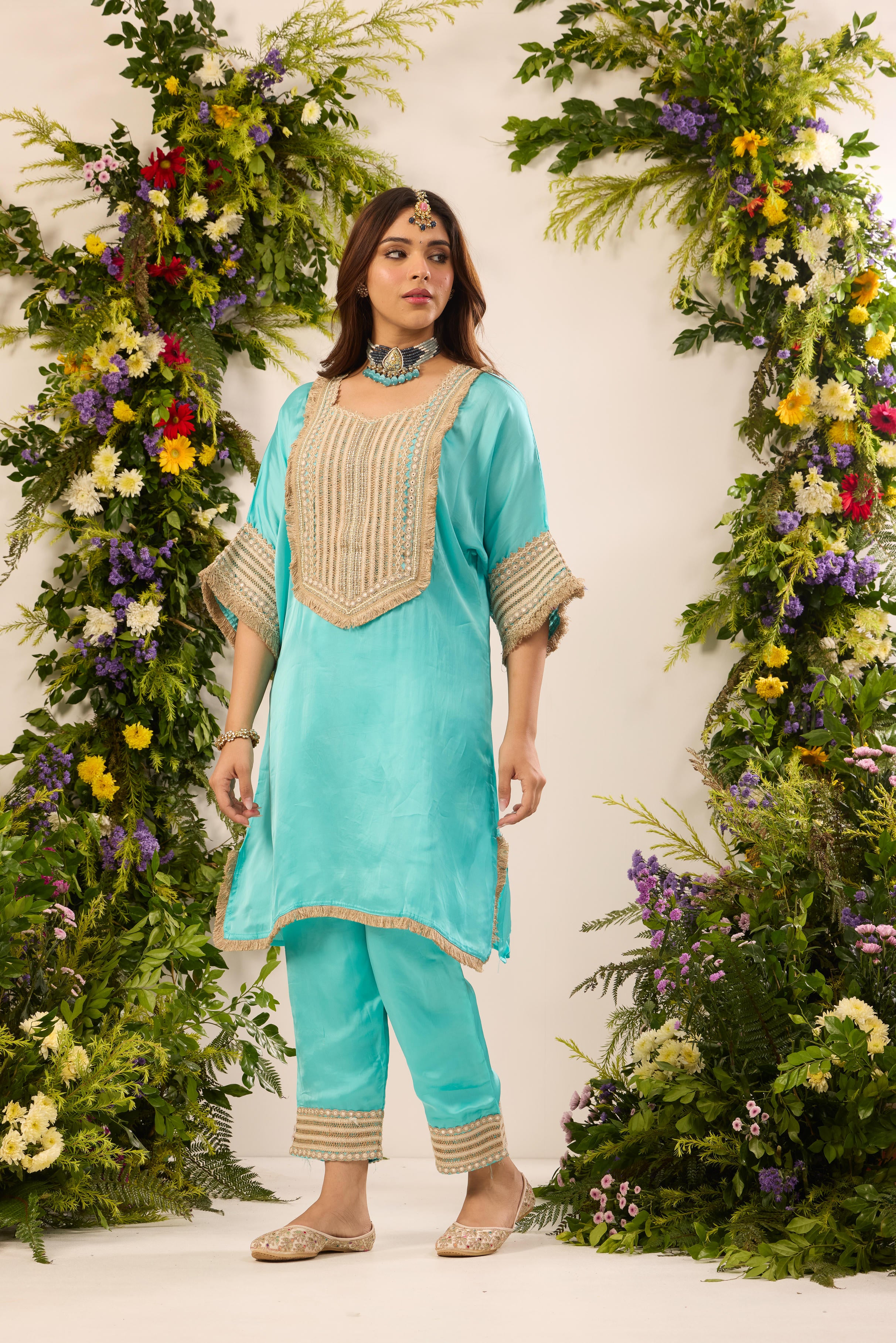 Mastaani Aqua Bloom Kurta Set
