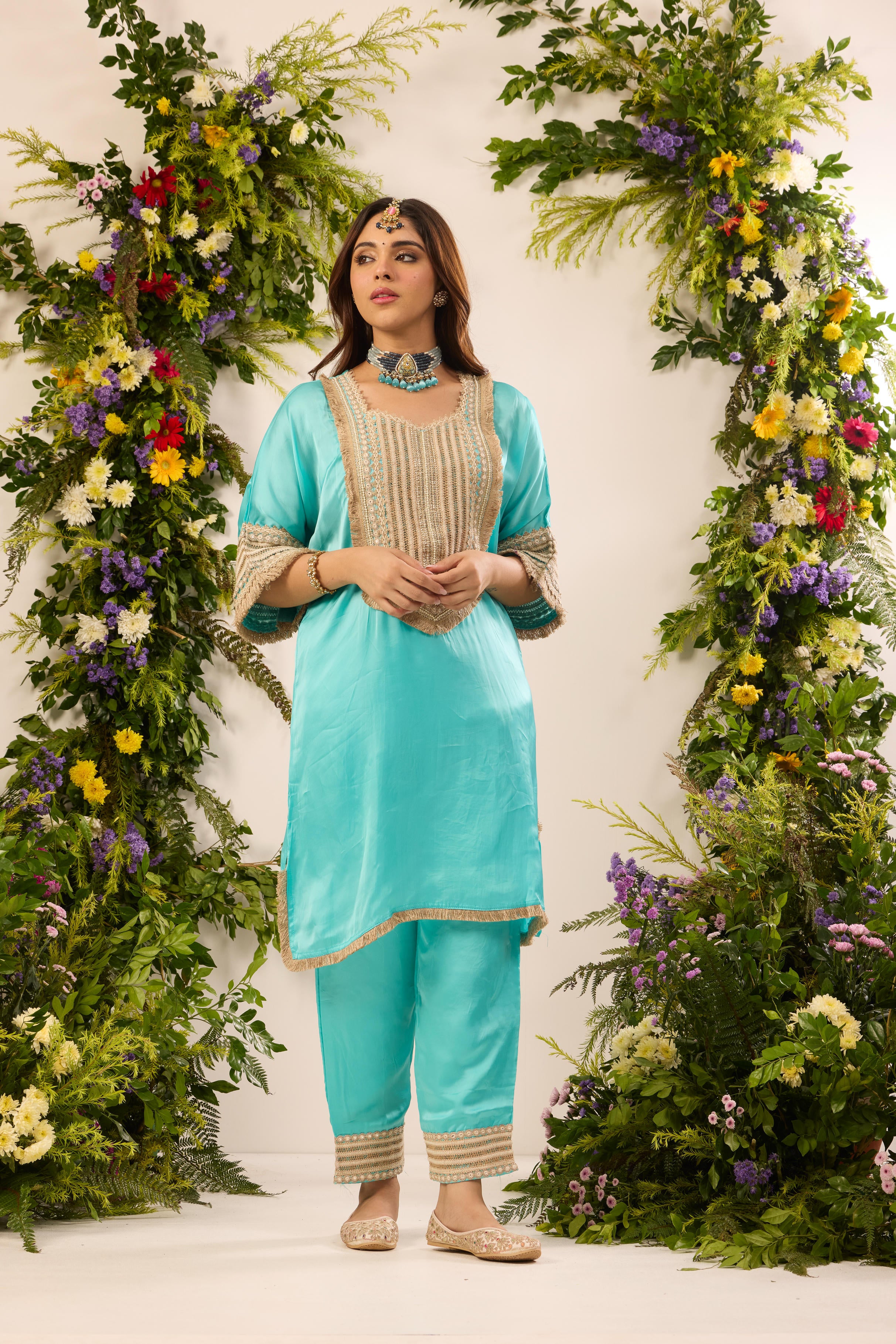 Mastaani Aqua Bloom Kurta Set