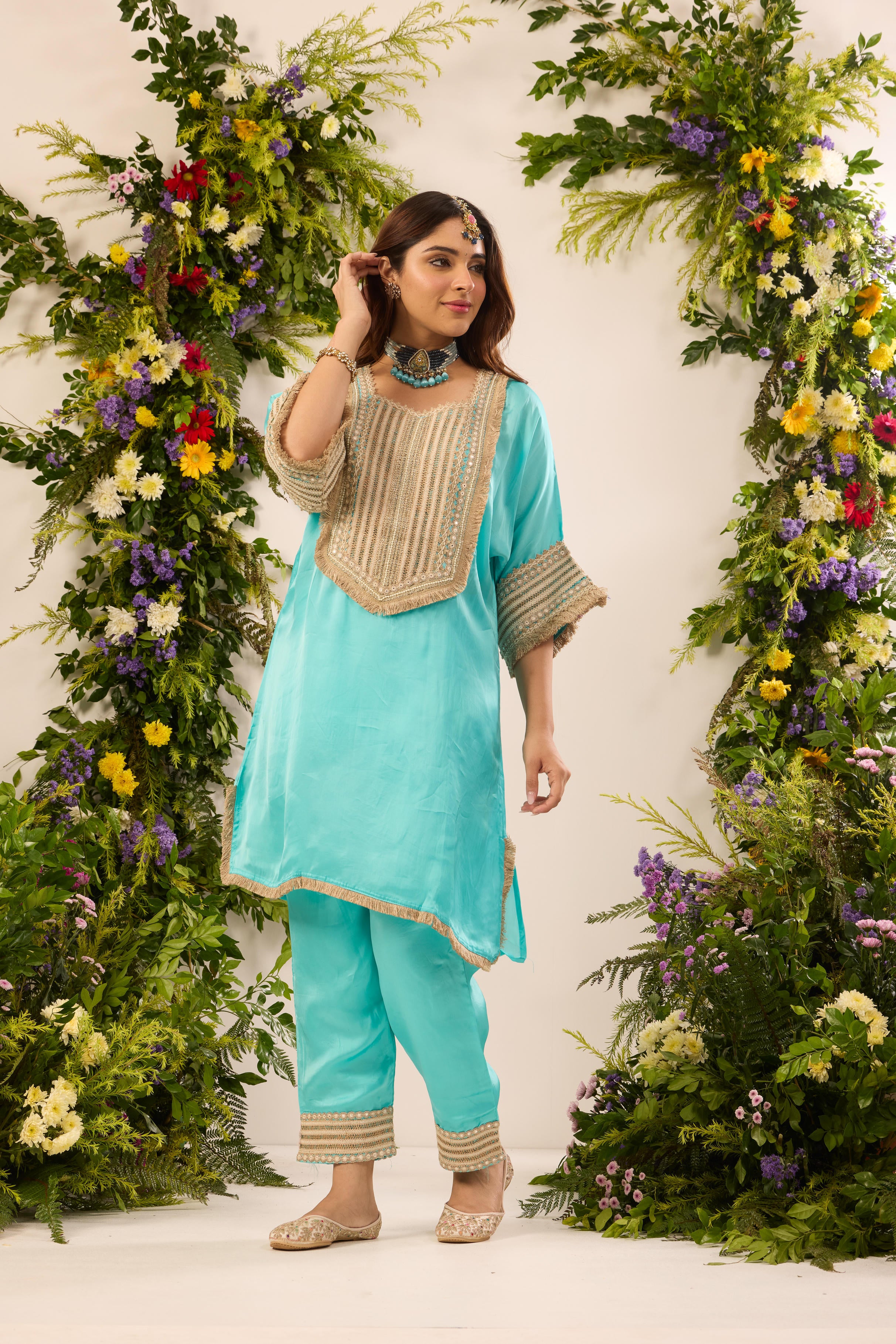 Mastaani Aqua Bloom Kurta Set