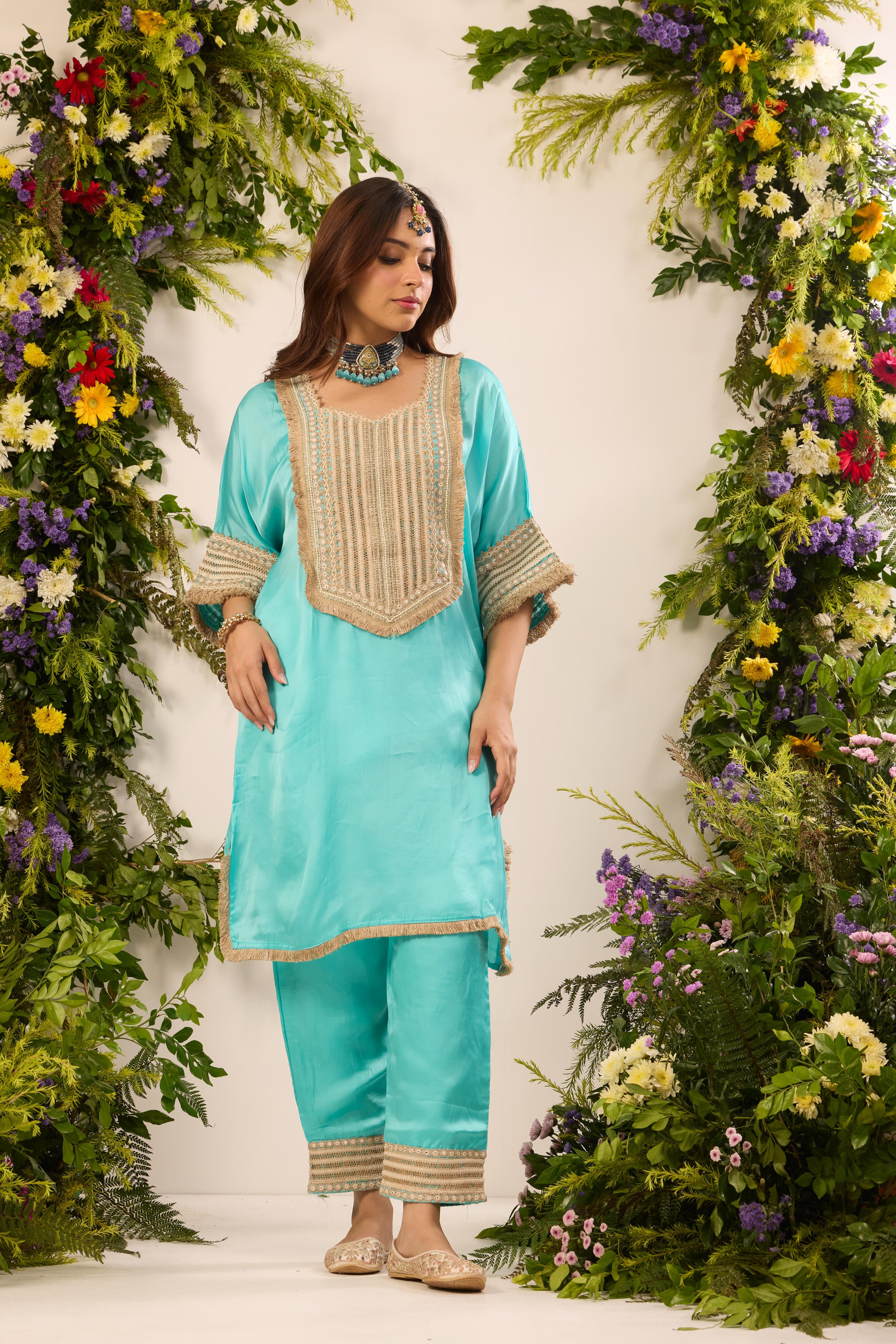 Mastaani Aqua Bloom Kurta Set