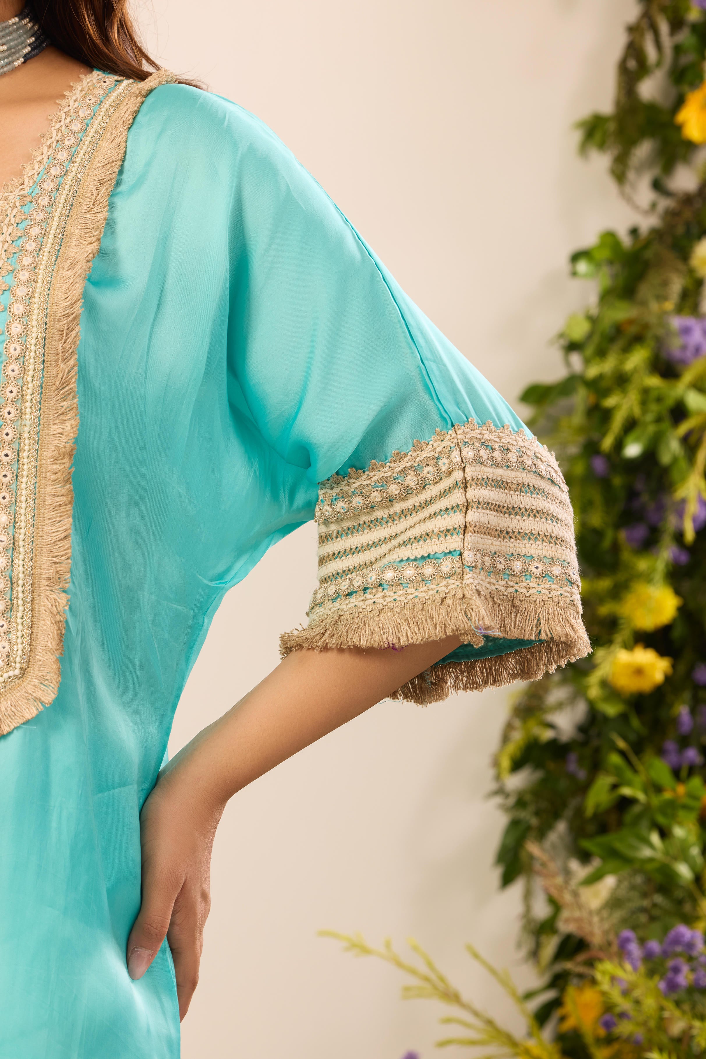 Mastaani Aqua Bloom Kurta Set