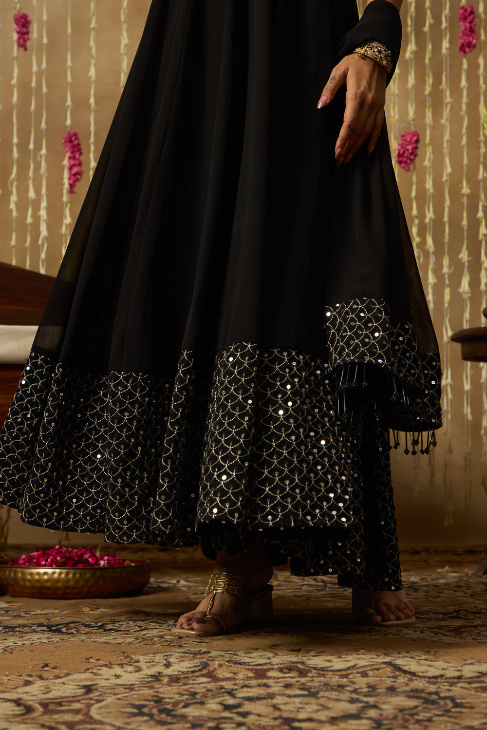 Jhoom Midnight Halter Anarkali Set