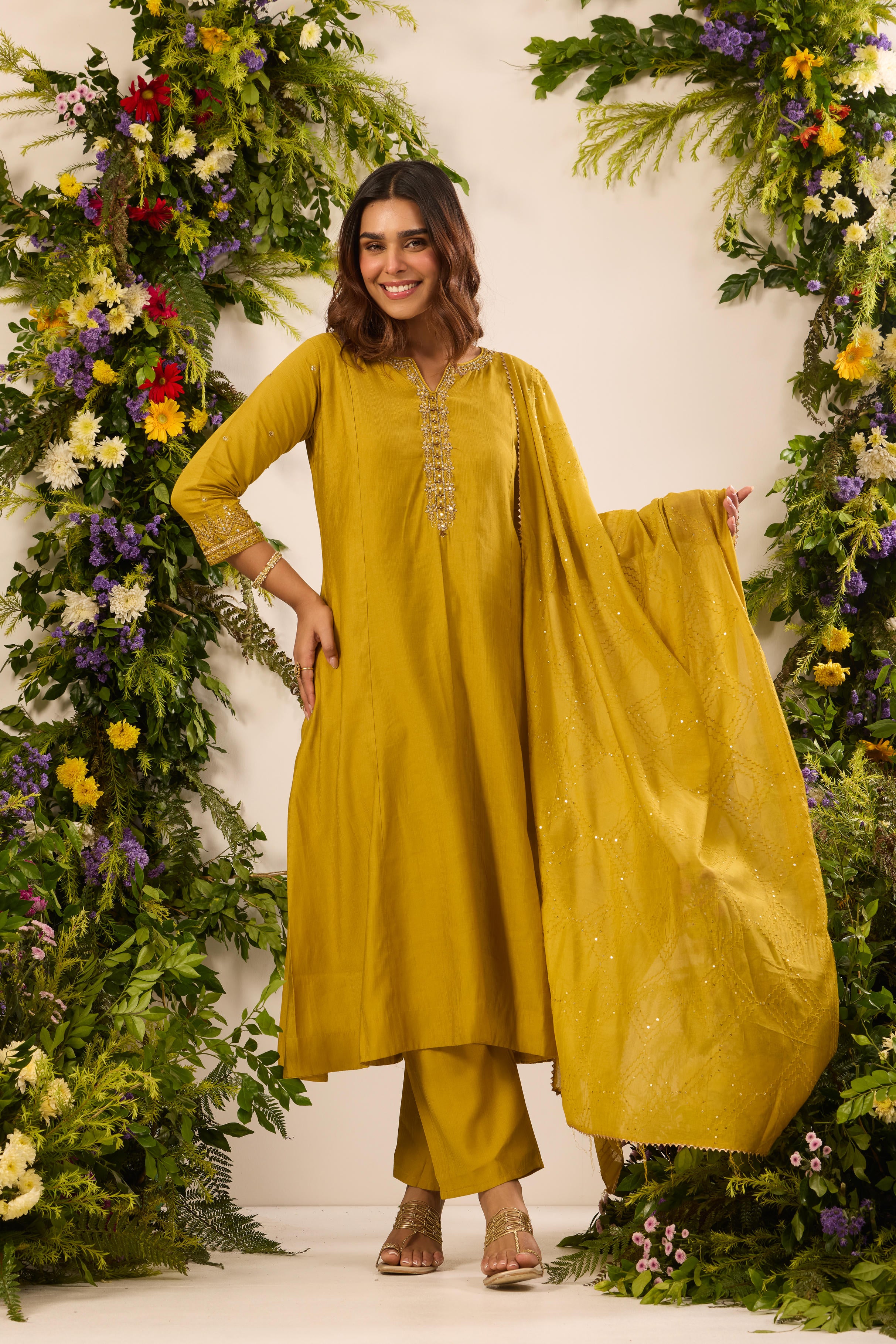Mastaani Lime Royale Anarkali Set