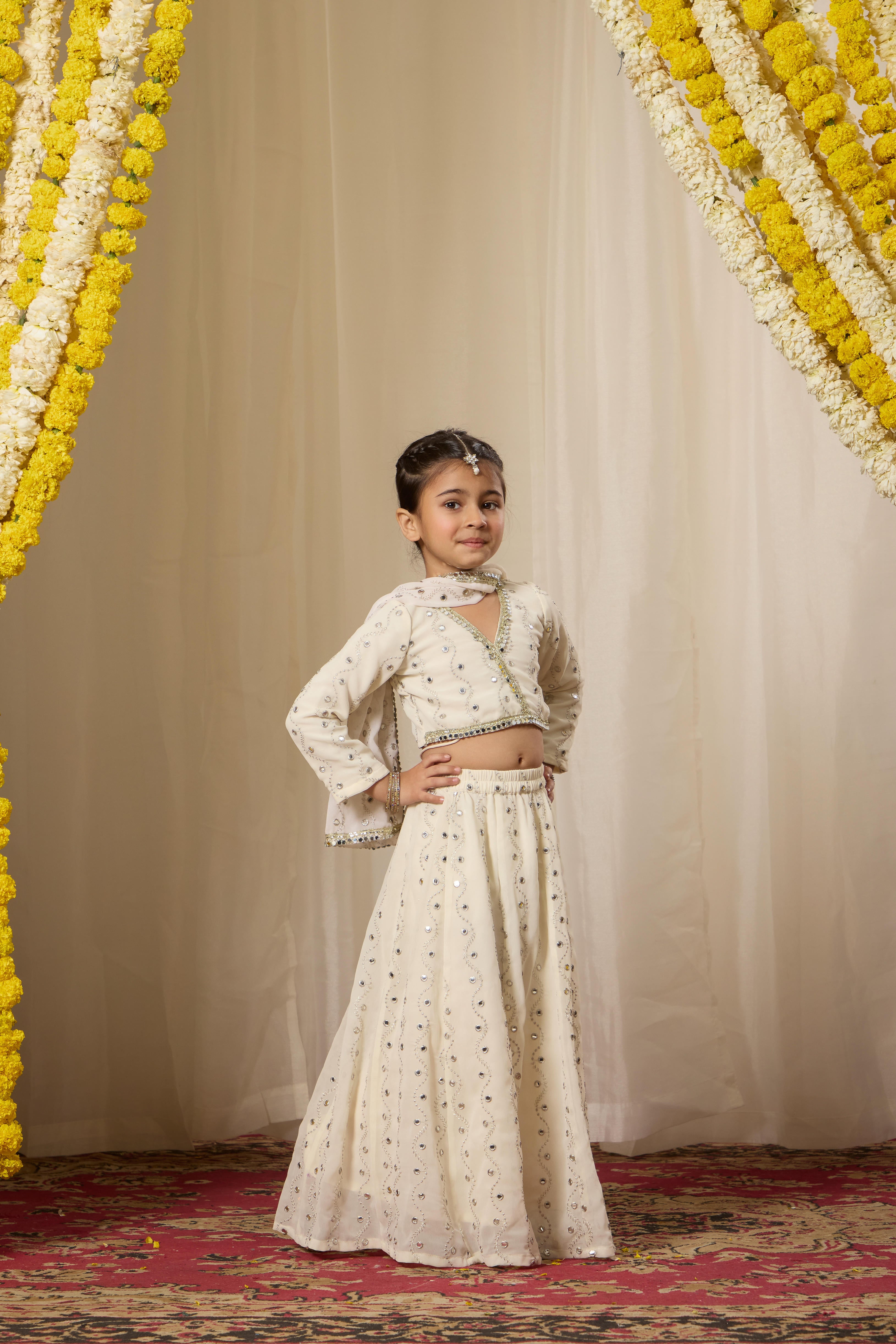 Alaya Kids Astoria Mirror Work Lehenga Set