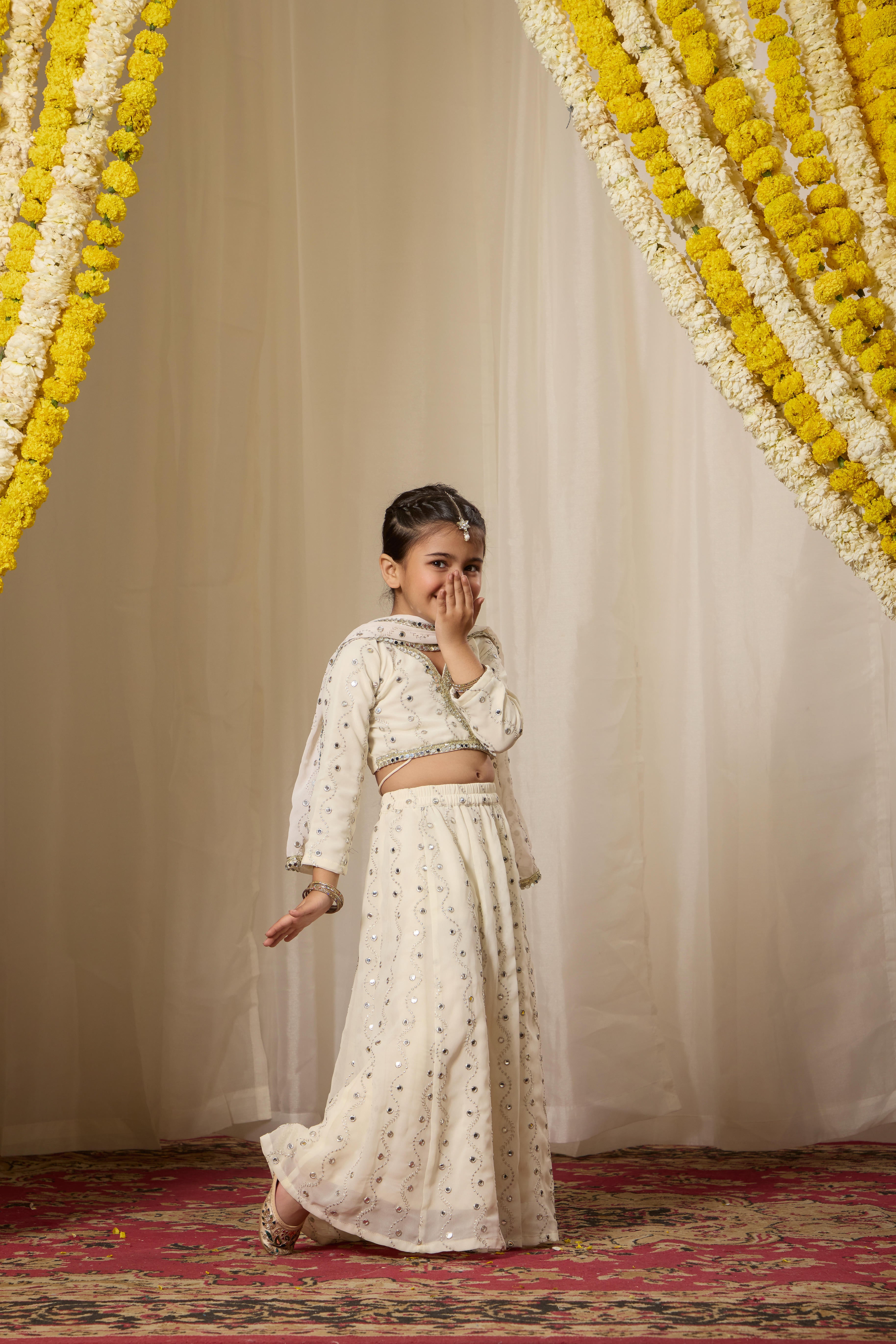 Alaya Kids Astoria Mirror Work Lehenga Set