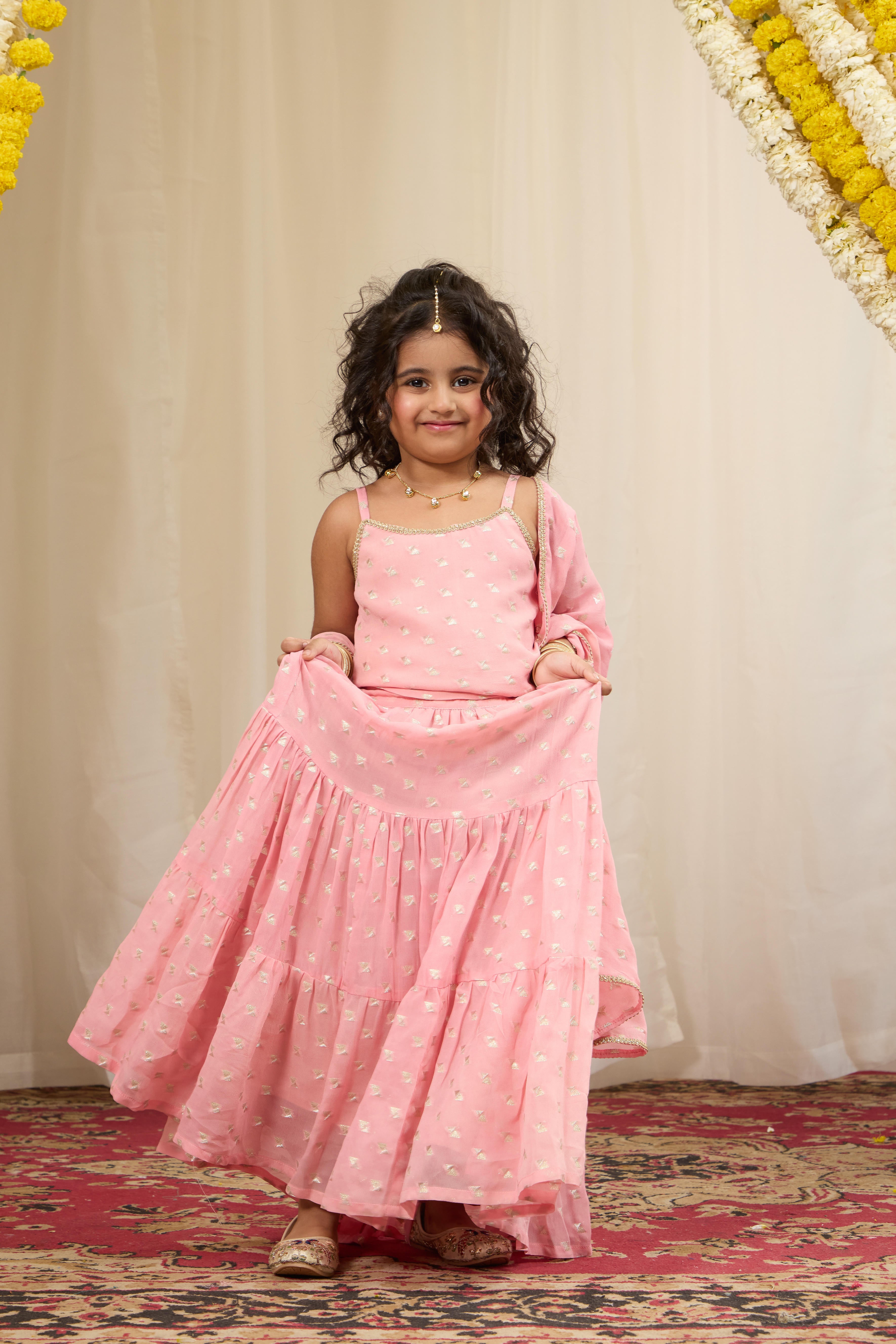 Alaya Kids Candy Pink Lehenga Set
