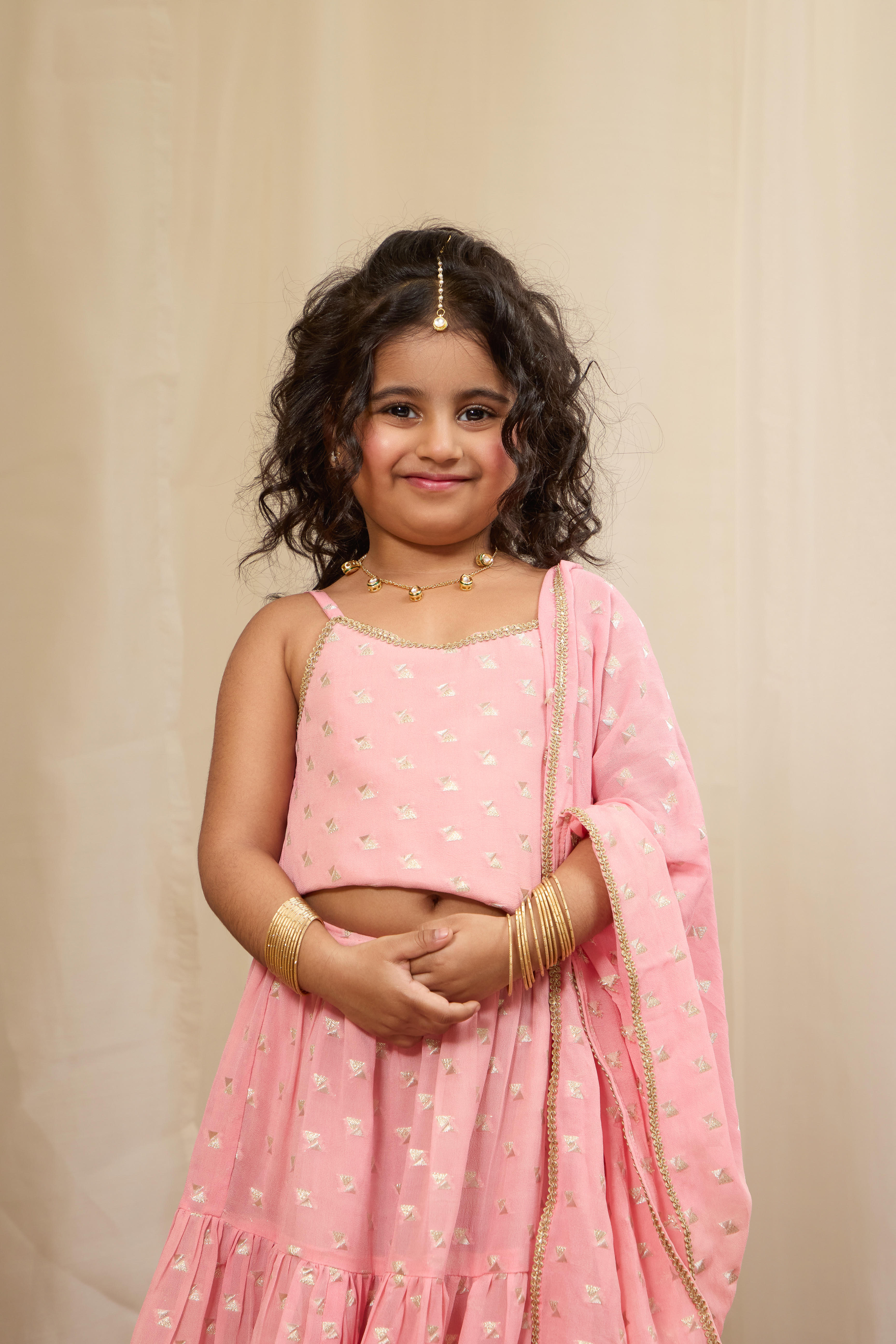 Alaya Kids Candy Pink Lehenga Set